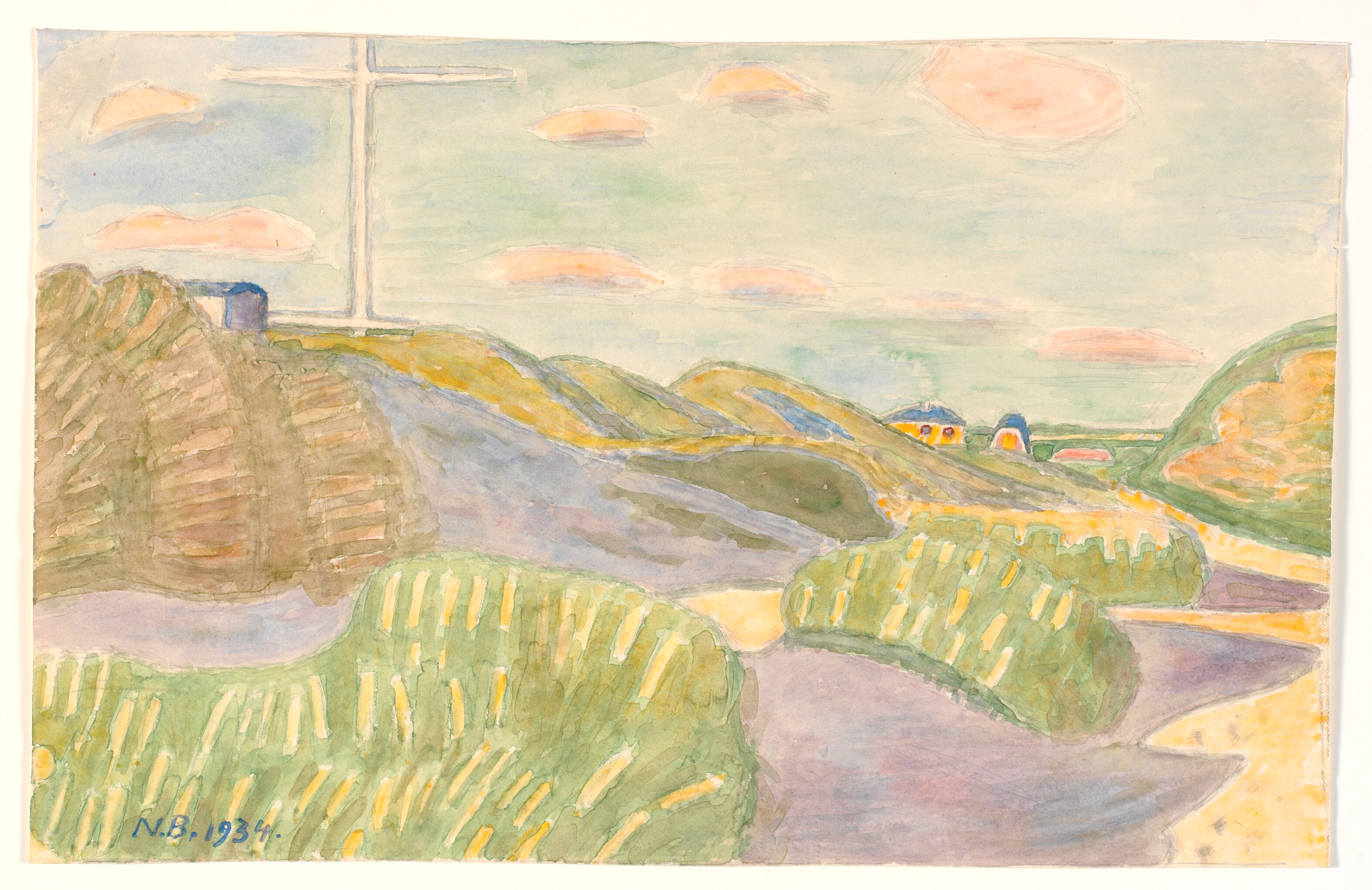 Fra Vejlby klint. Udsigt ind mod land