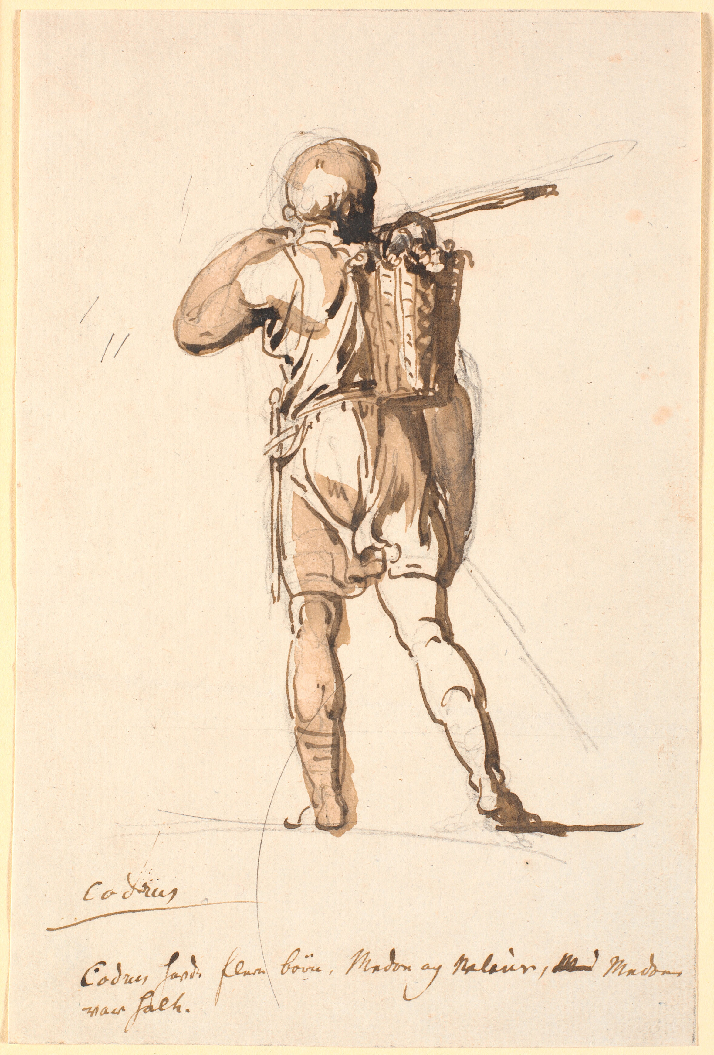 Kodros vandrende bort, set fra ryggen