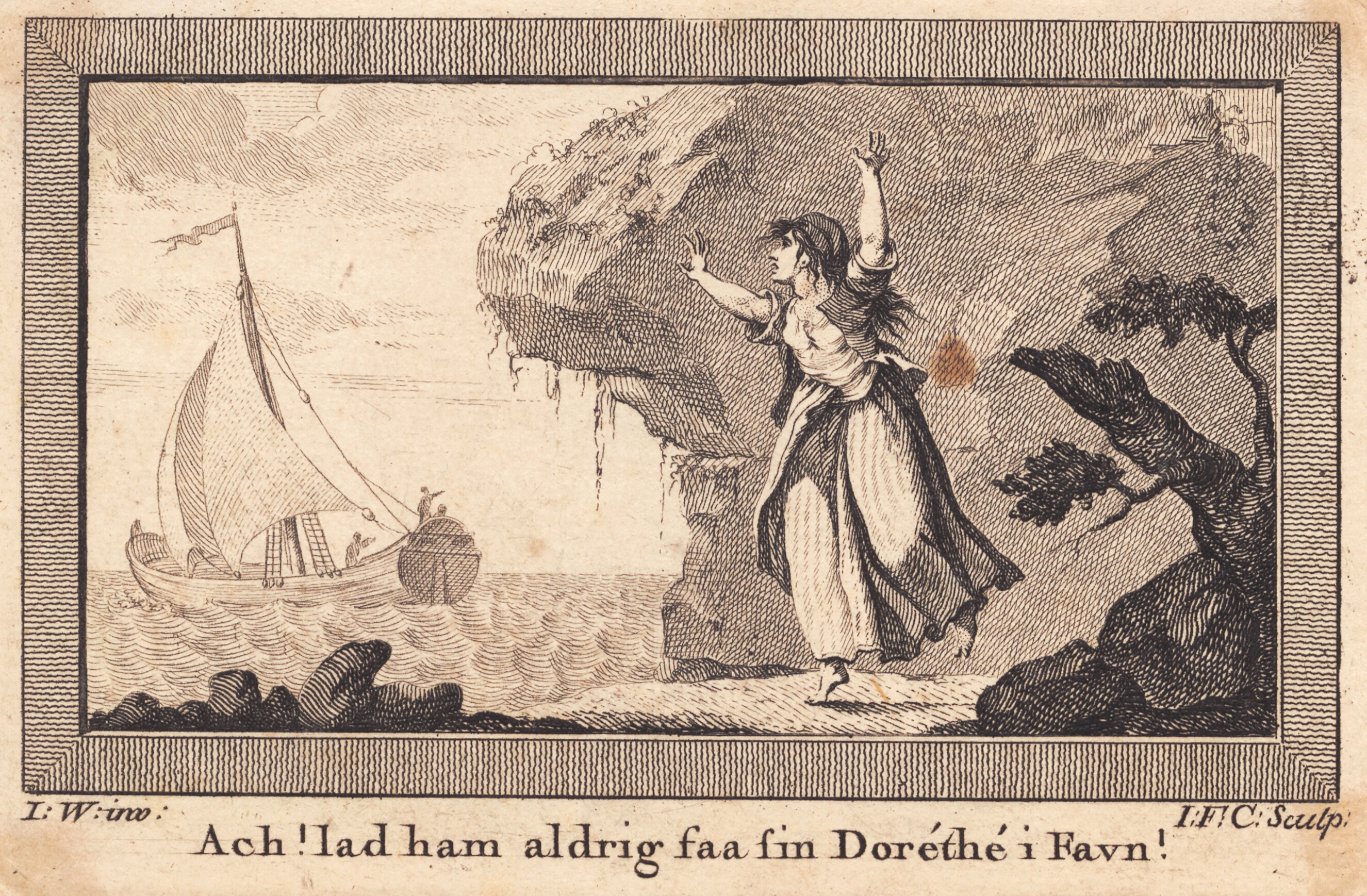 Nille løbende mellem klipperne