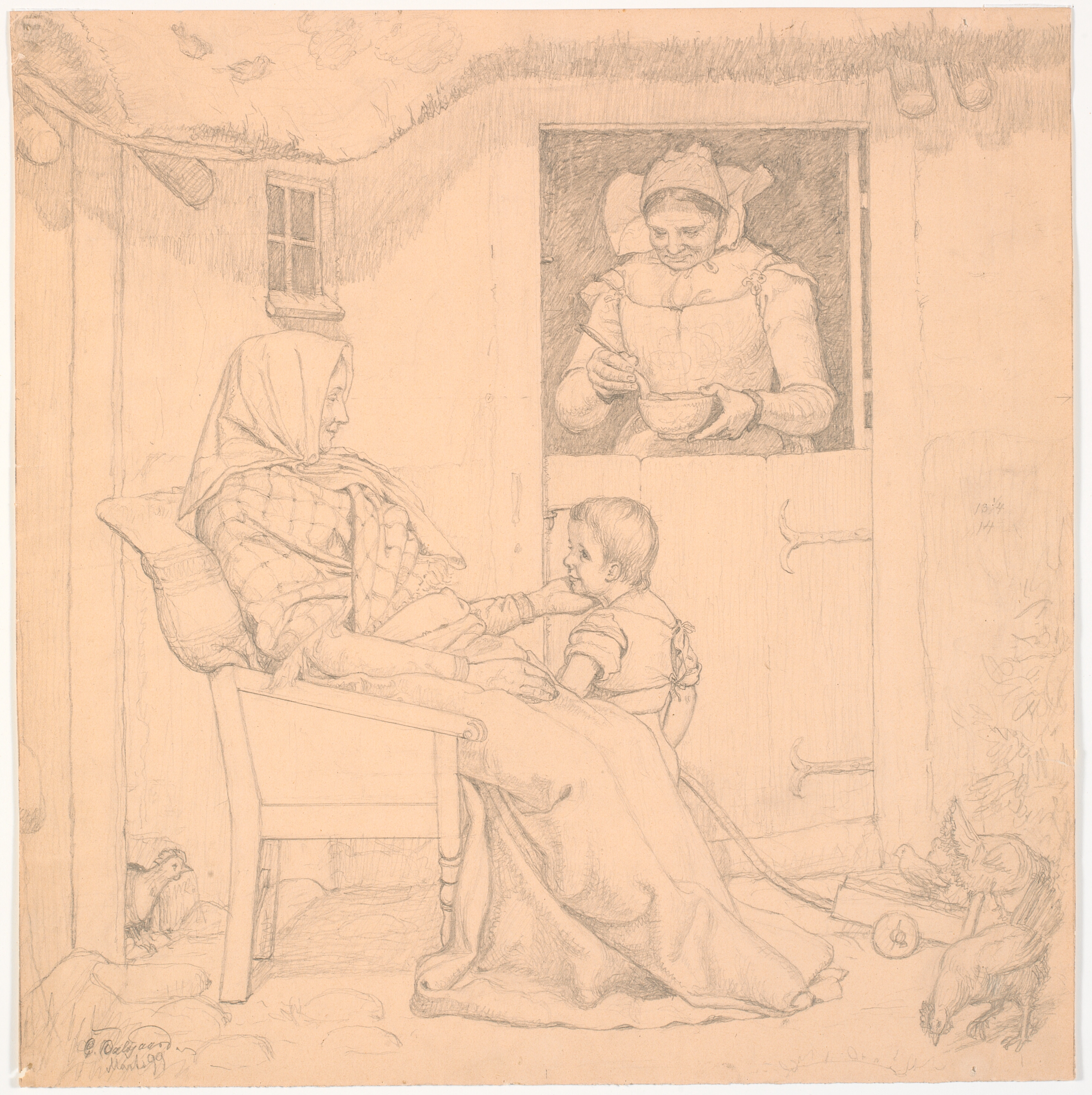 En ung kone som rekonvalescent