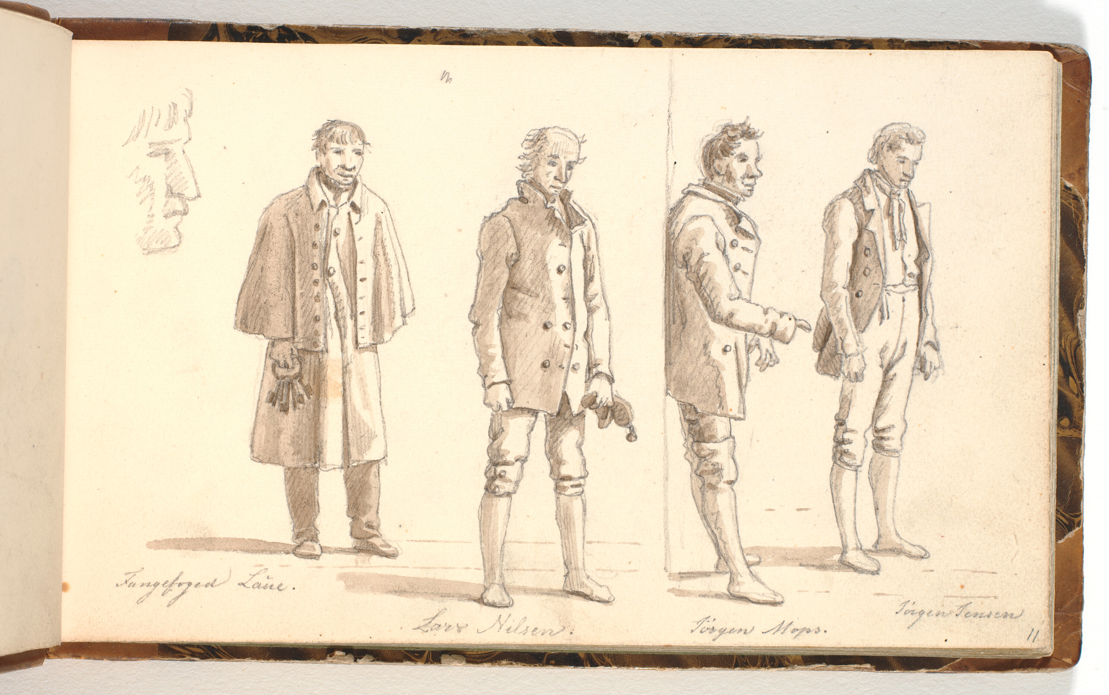 Fire studier af fanger fra Forbedringshuset og fangefogeden