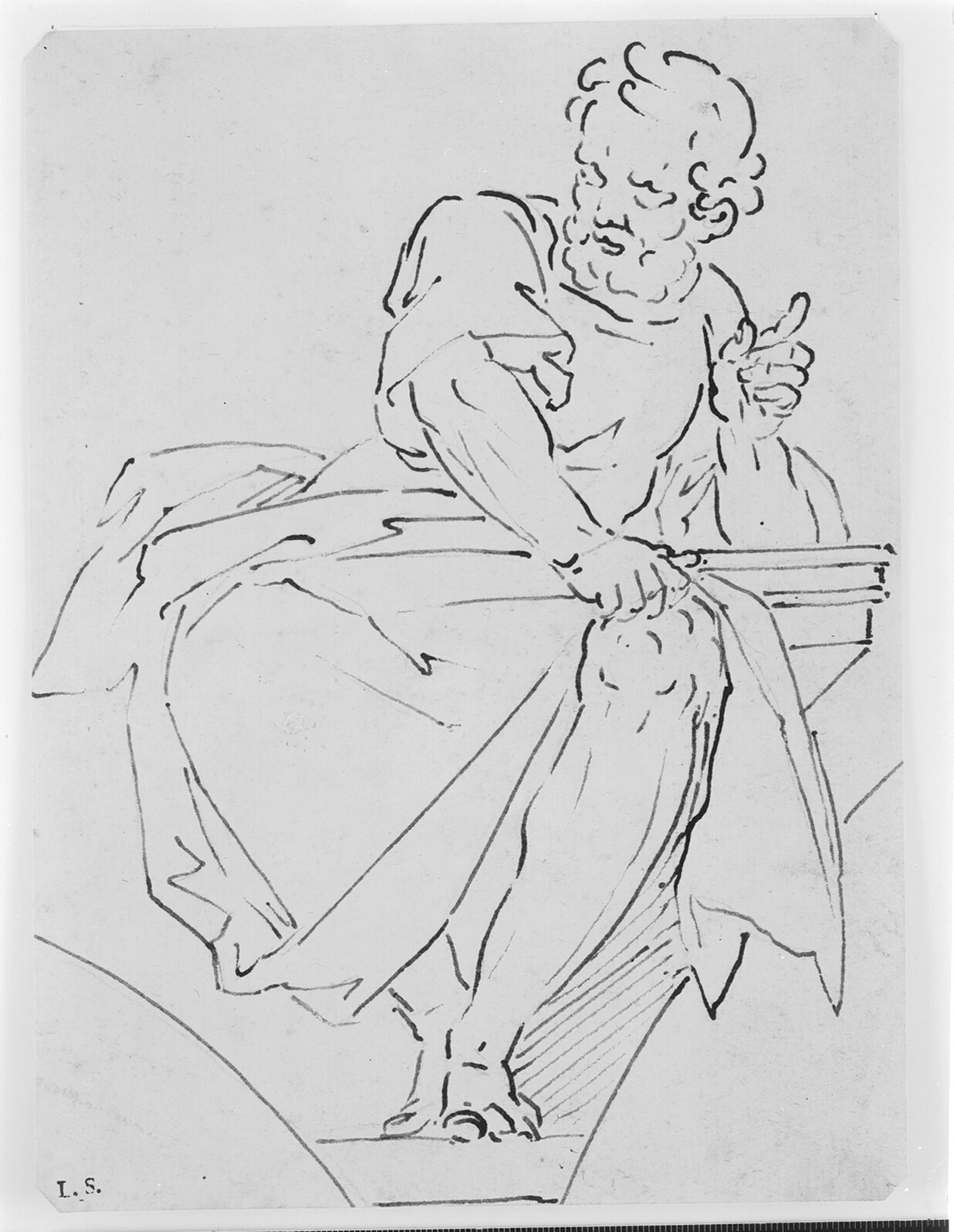 Siddende evangelist i pendentivkomposition