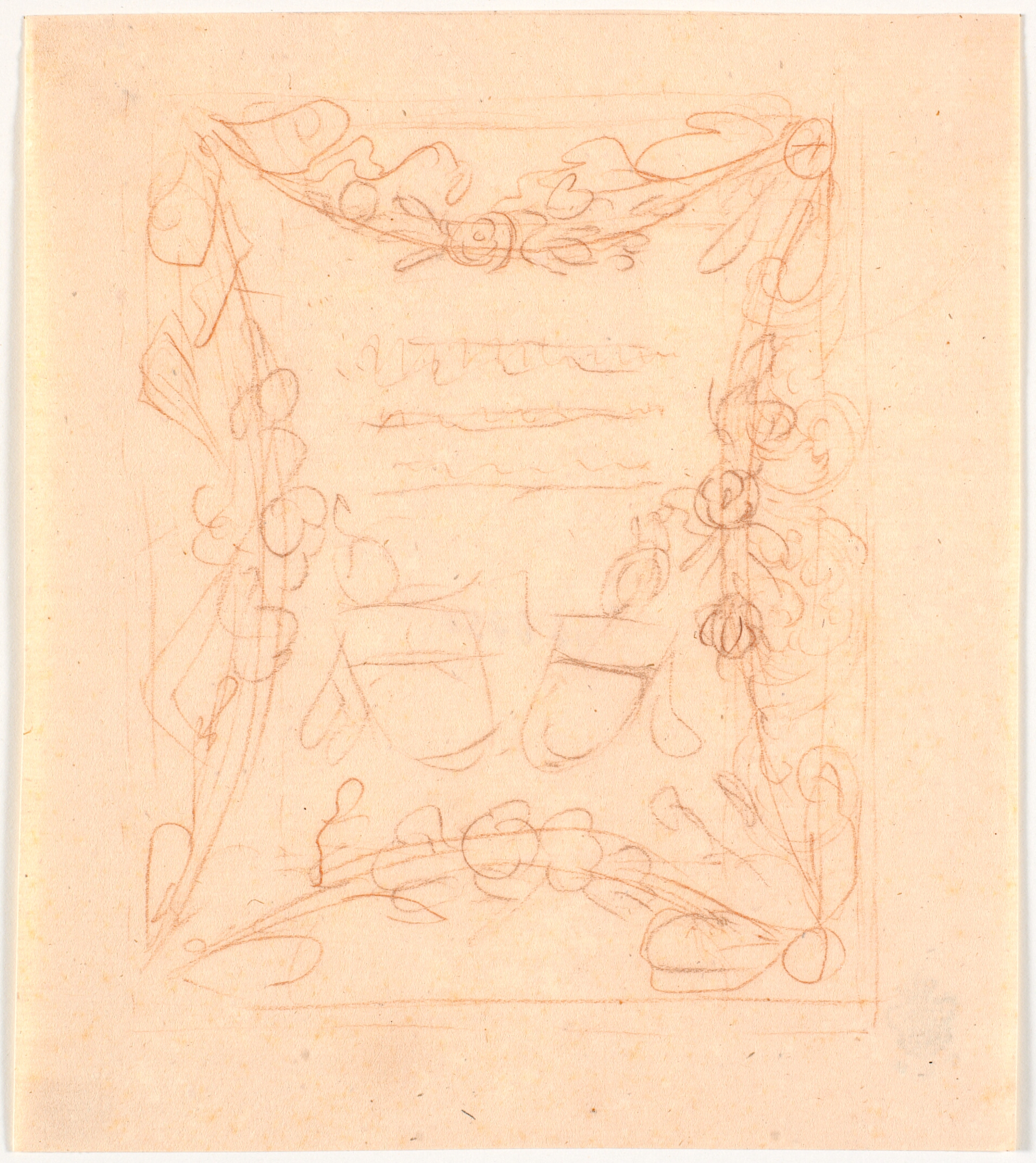 Dekorationsudkast. Udkast til epitafium (eller titelblad)