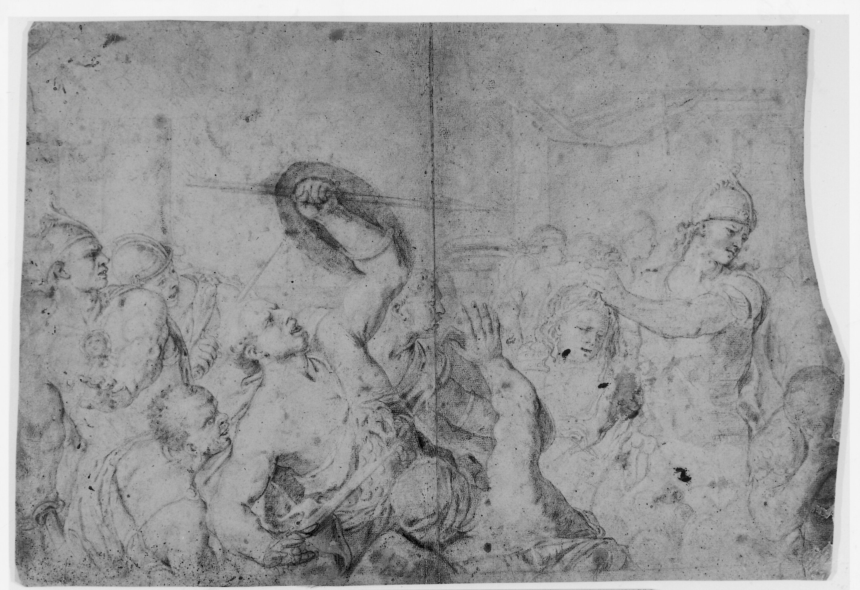 Fineus og hans ledsagere forvandlet til sten