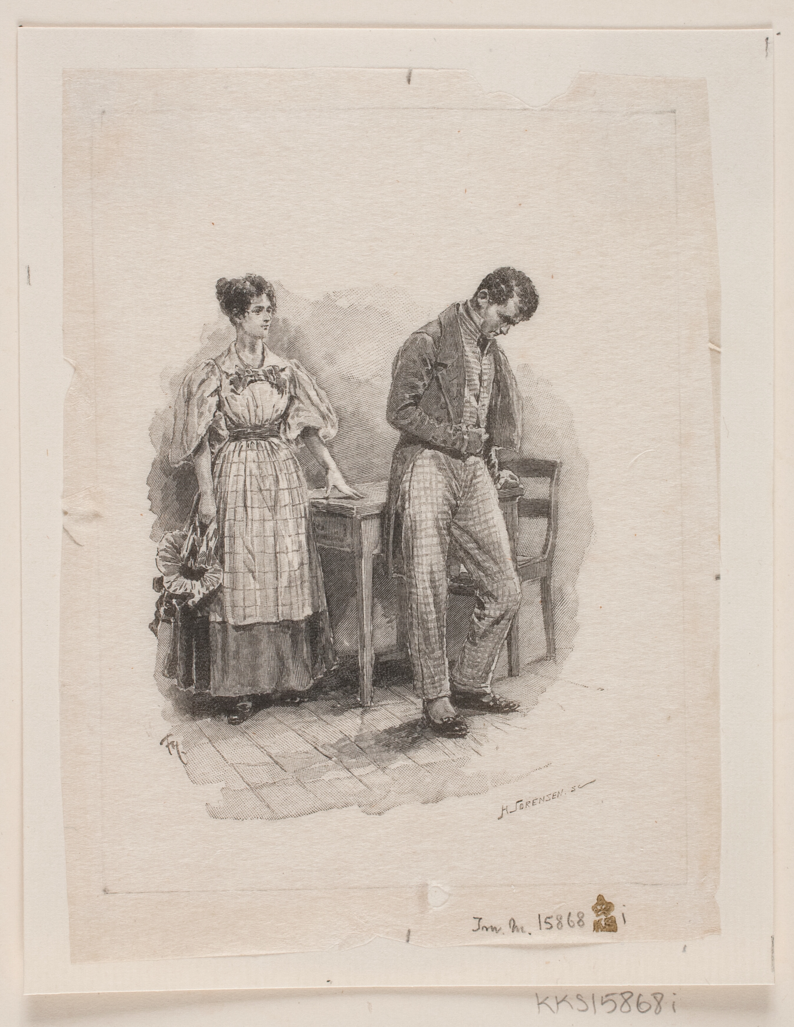 Prøvetryk til illustration til P. M. Møller: "En dansk students eventyr"