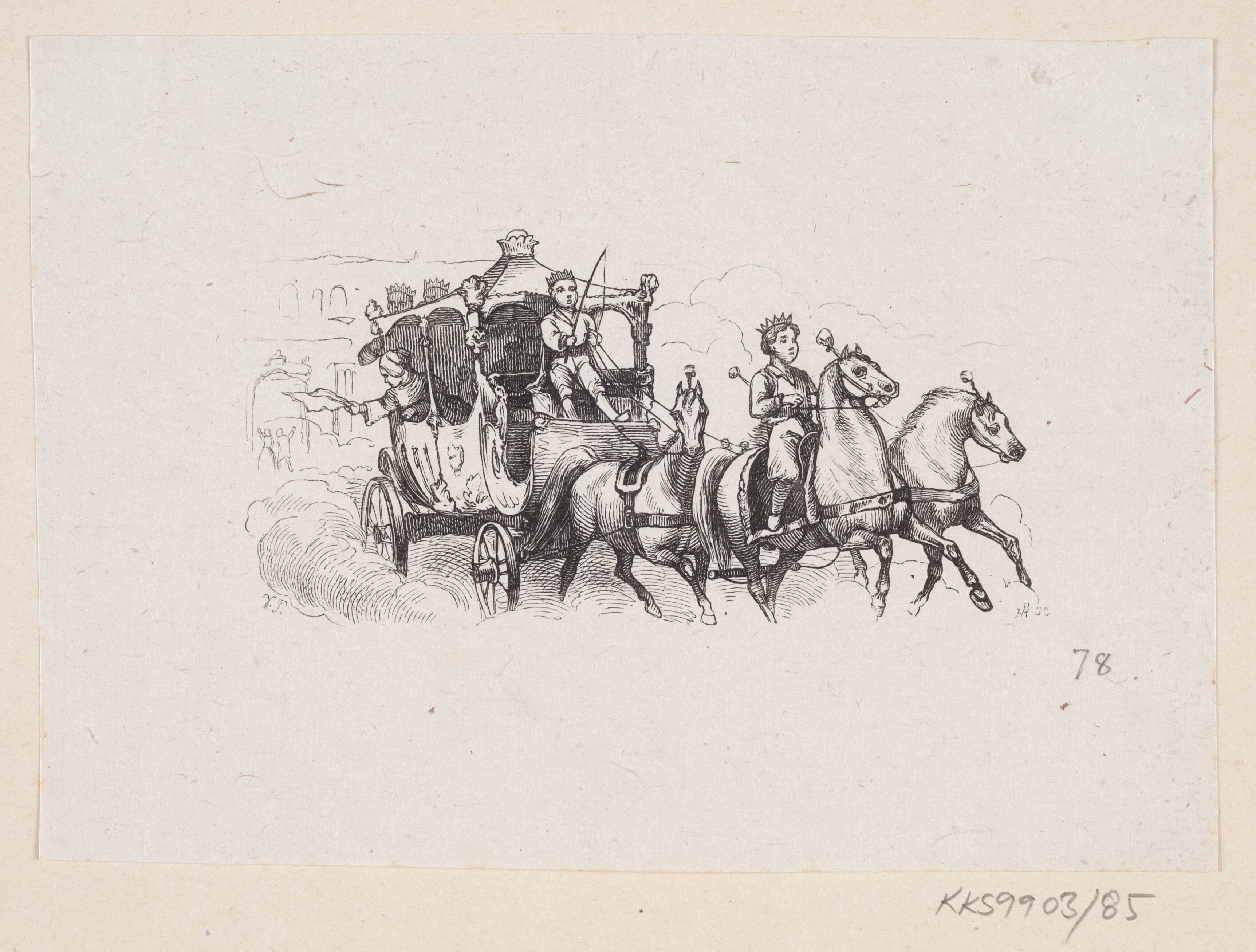 Illustration til "Snedronningen" i H.C. Andersen, "Eventyr og Historier", Bind 1