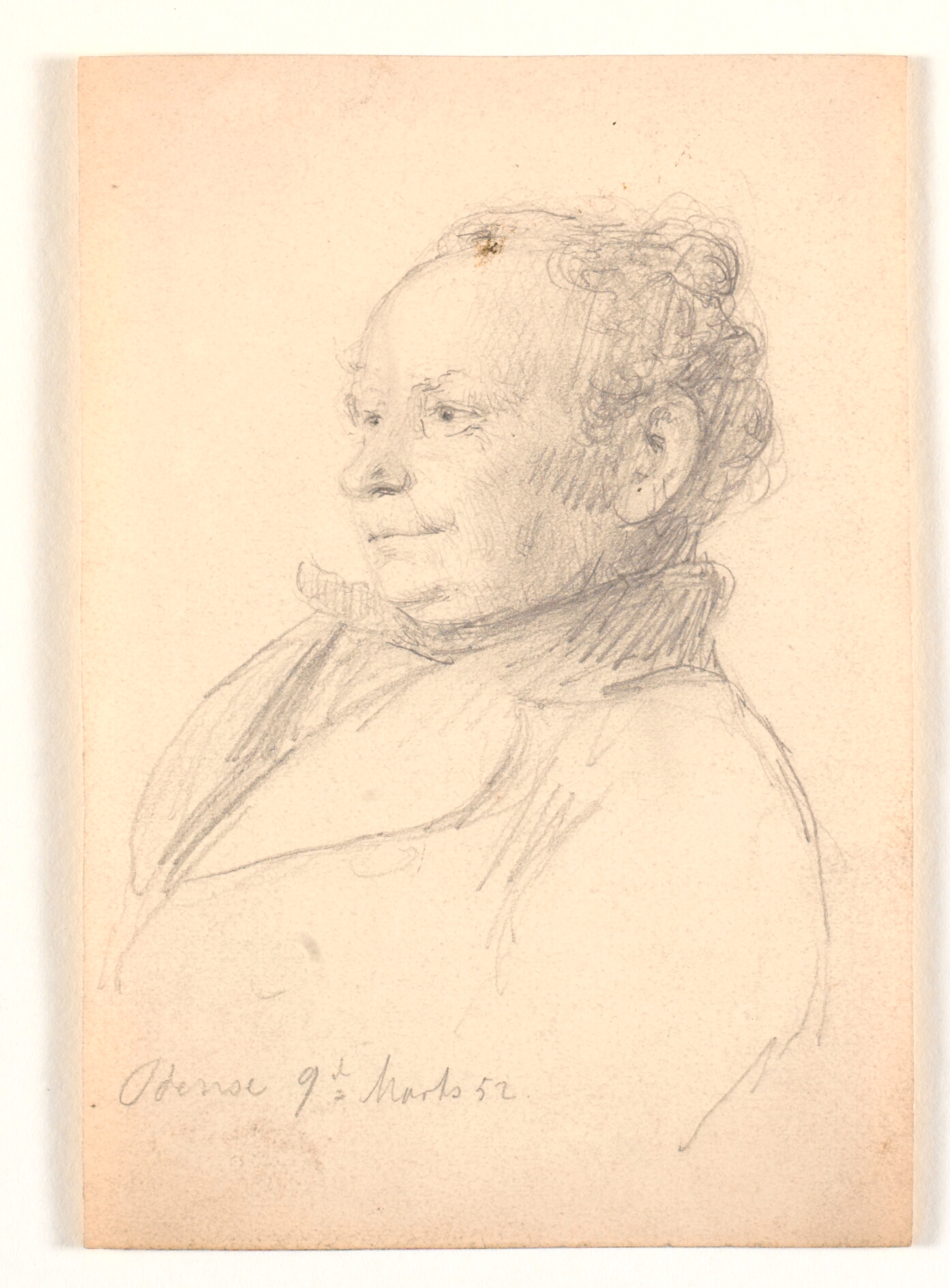 mandsportræt 3/4 profil mod venstre