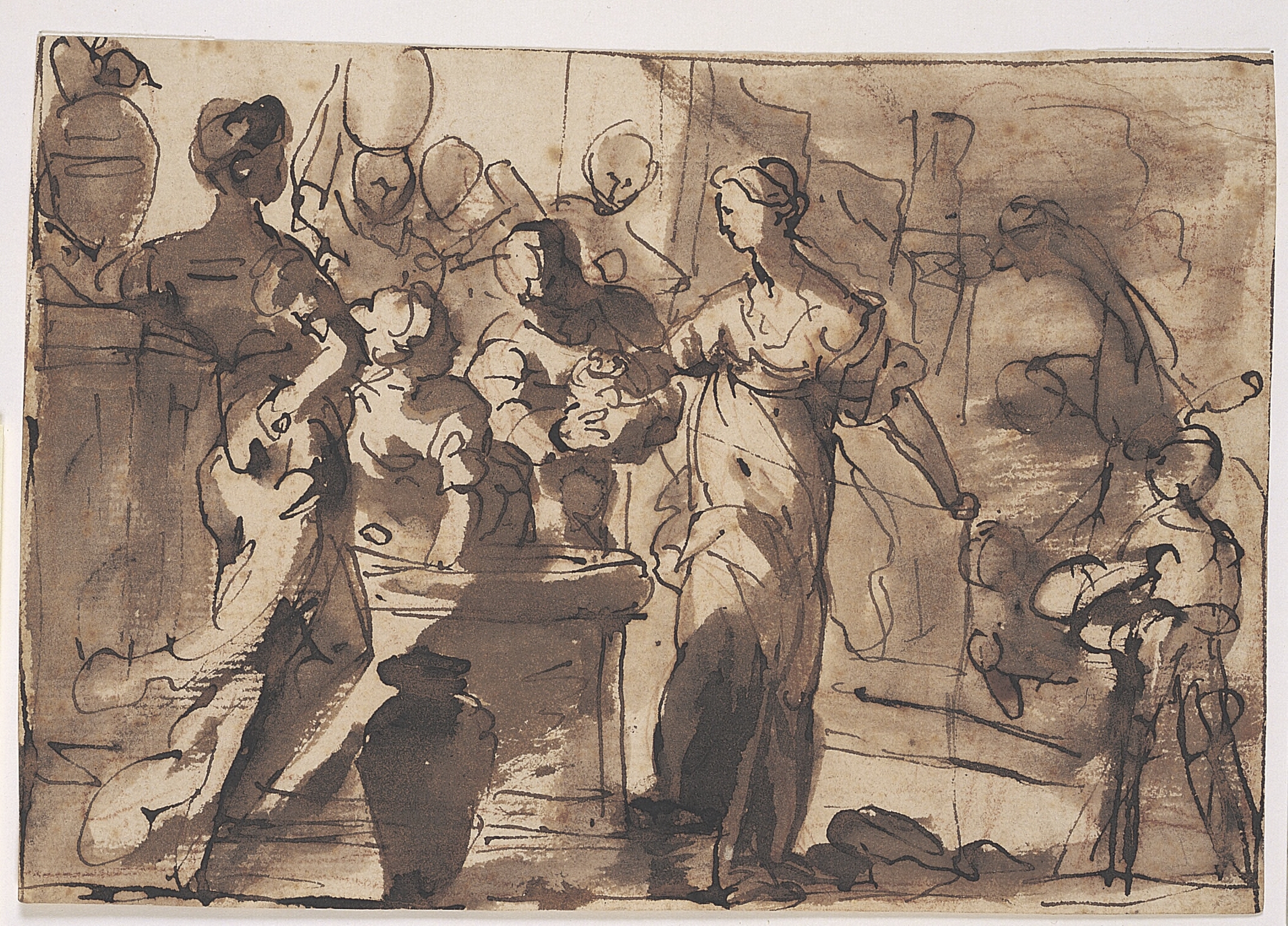 Eliezer og Rebecca ved brønden i byen Nahor