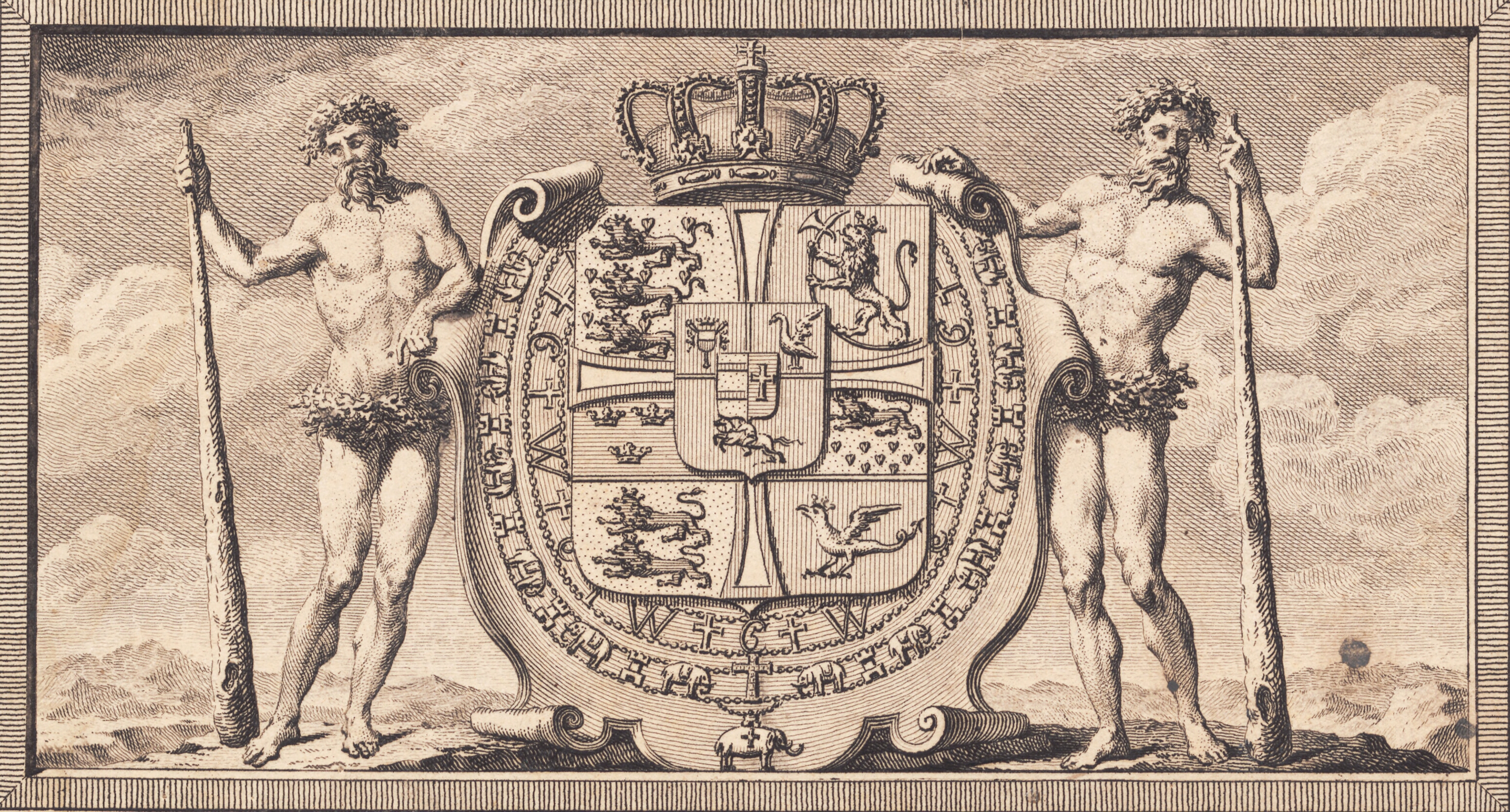 Det danske våben med vildmændene som skjoldholdere