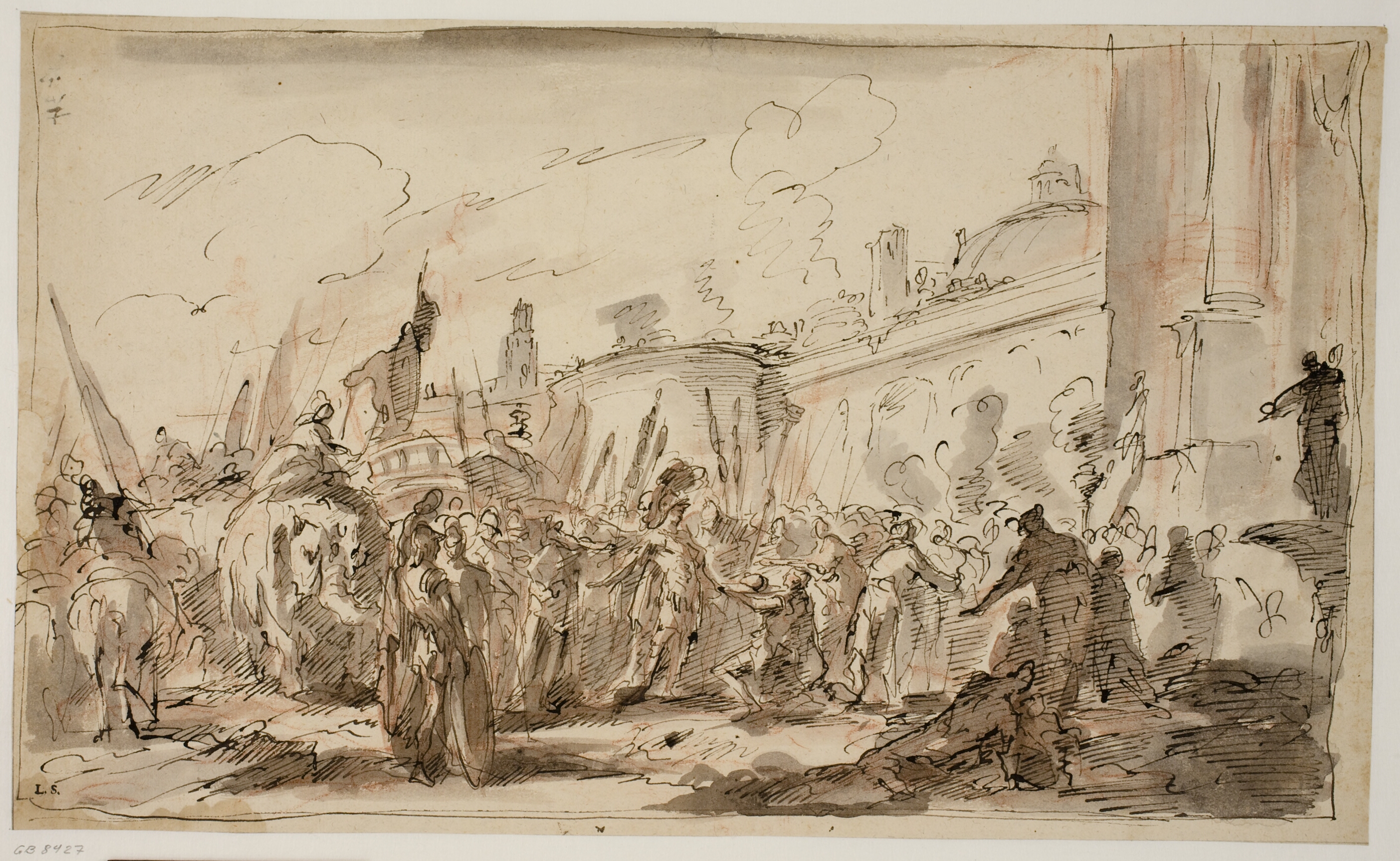 Julius Cæsar modtager Pompeius' afhuggede hoved