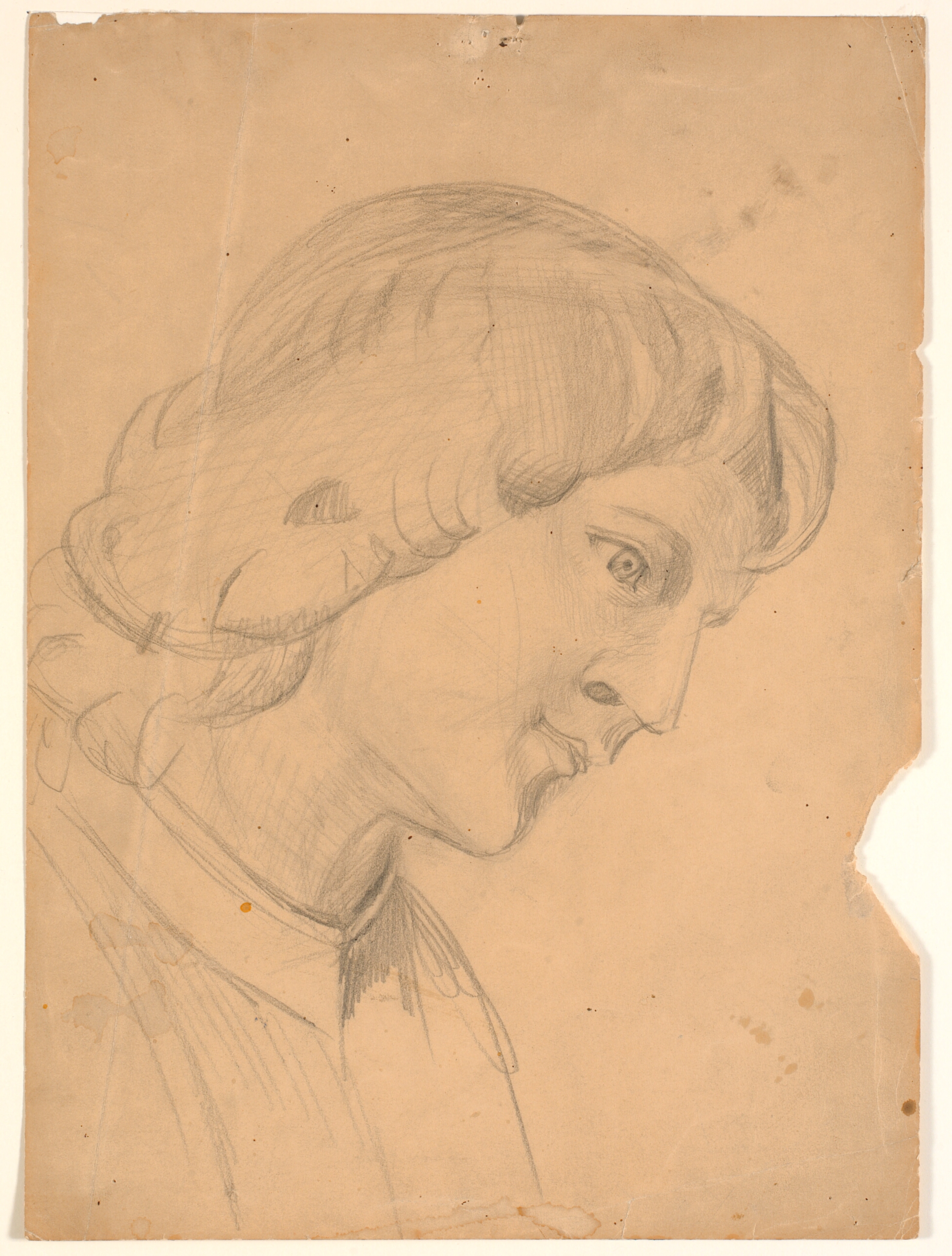 Hoved. Studie til engel