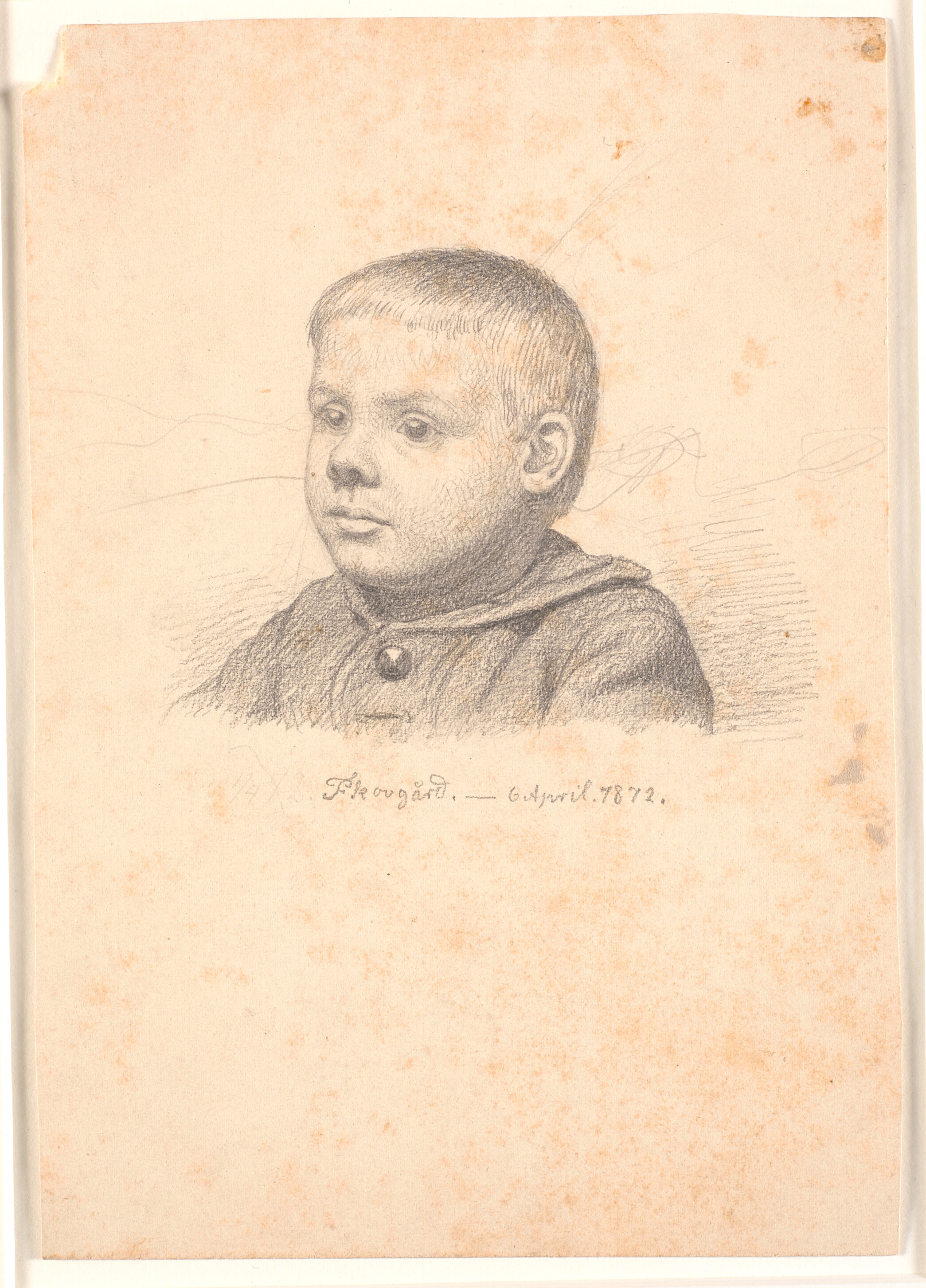 Drengeportræt, 3/4 profil mod venstre