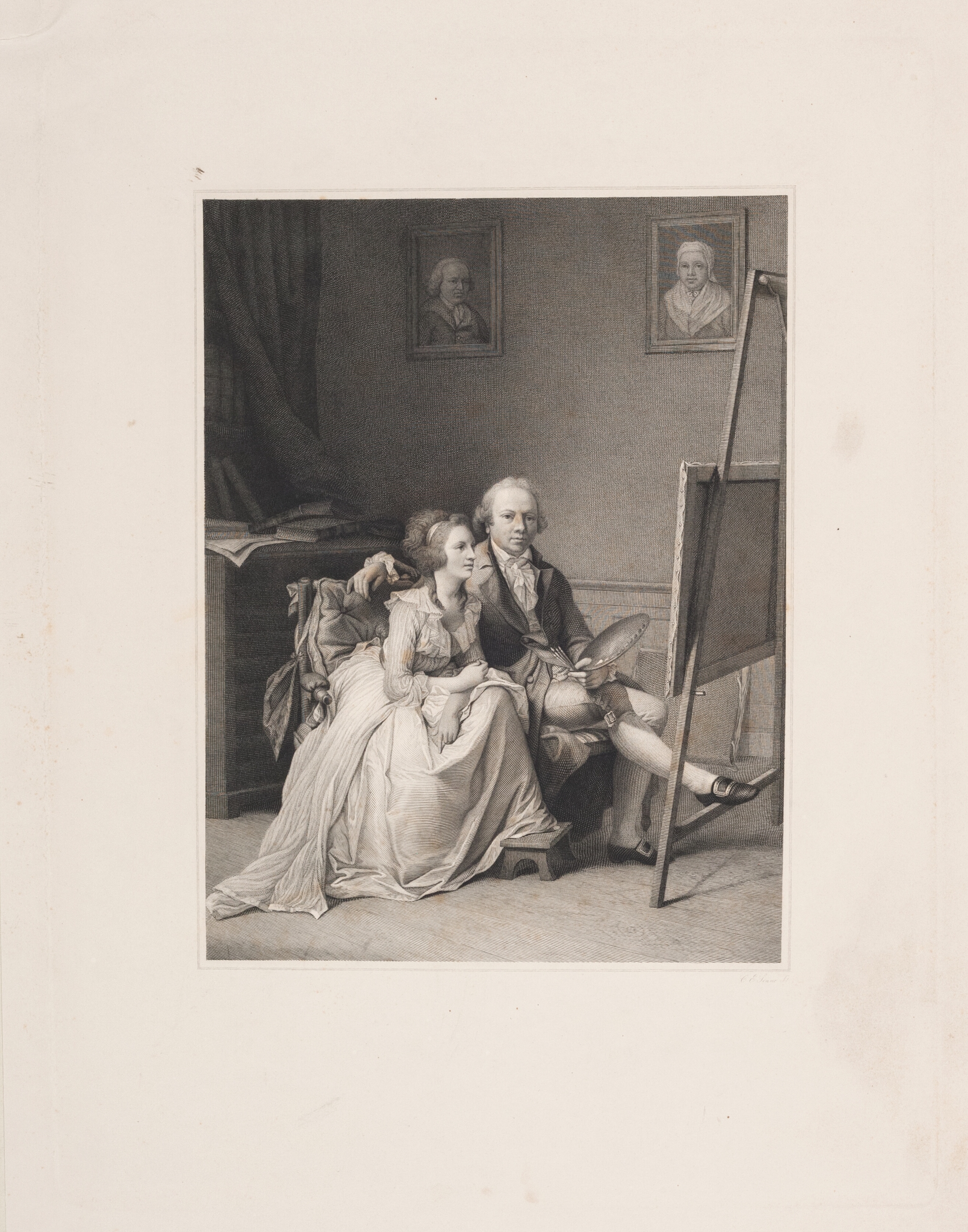 Jens Juel og hans hustru ved staffeliet