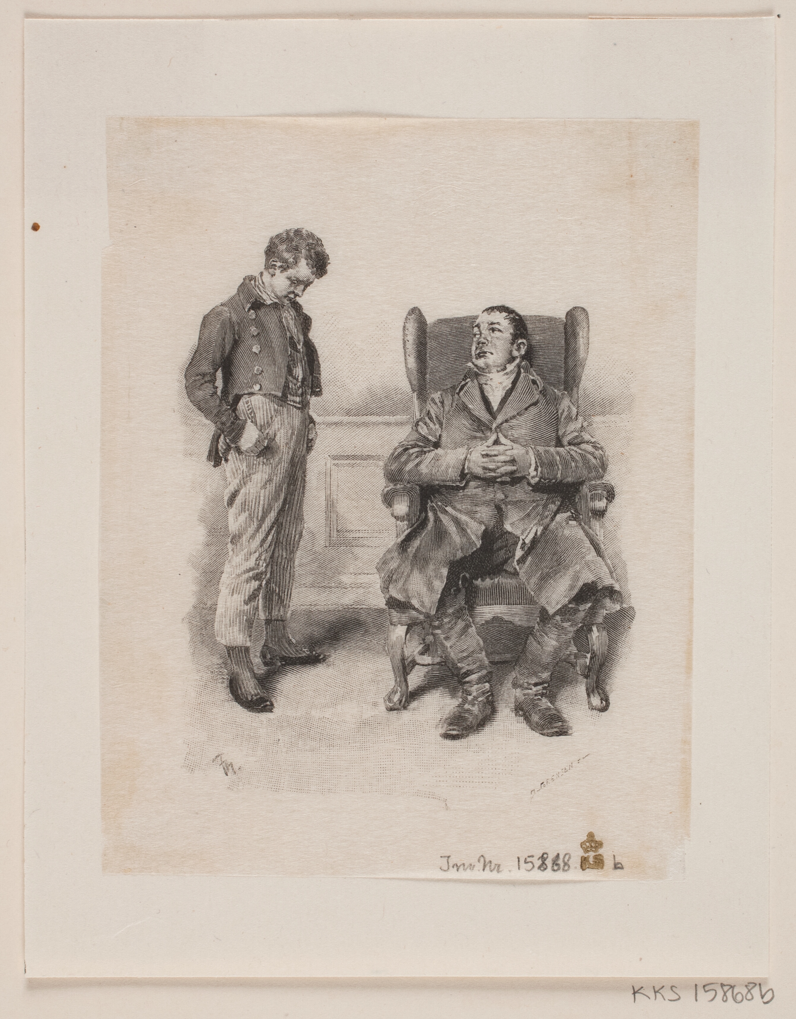 Prøvetryk til illustration til P. M. Møller: "En dansk students eventyr"