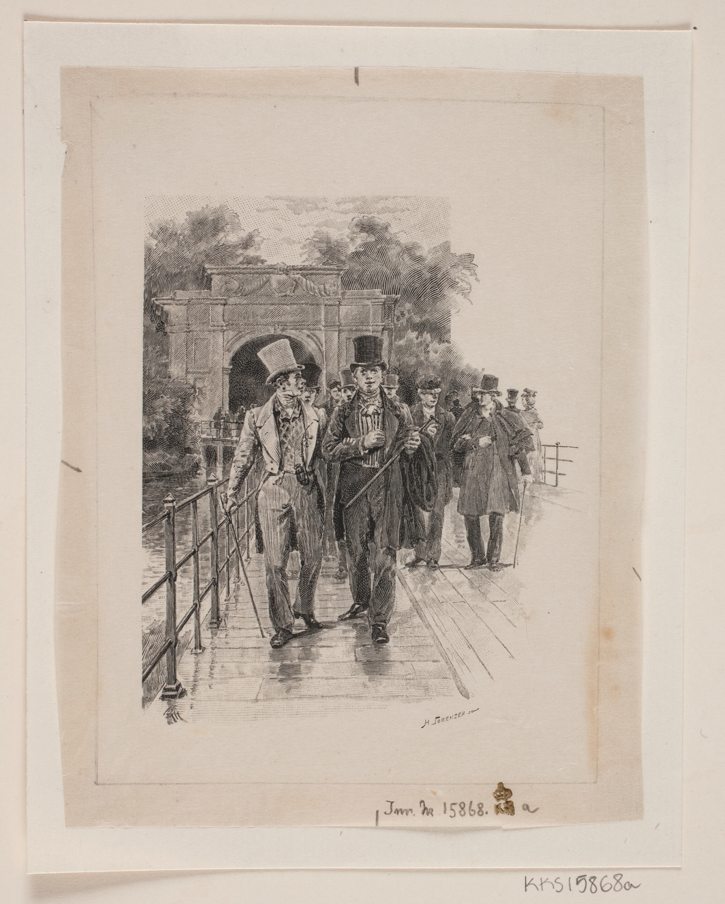 Prøvetryk til illustration til P. M. Møller: "En dansk students eventyr"