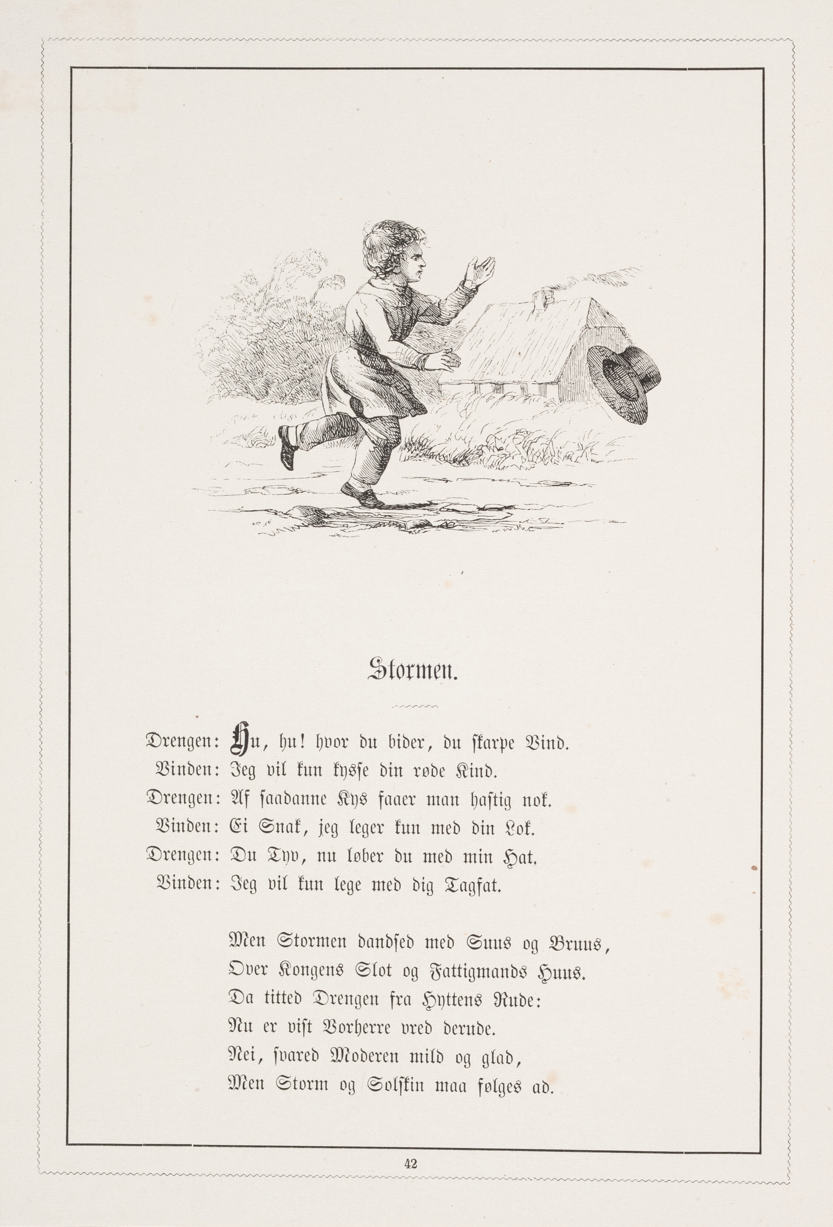 Stormen. Illustration til H.V. Kaalund, "Fabler for Børn"