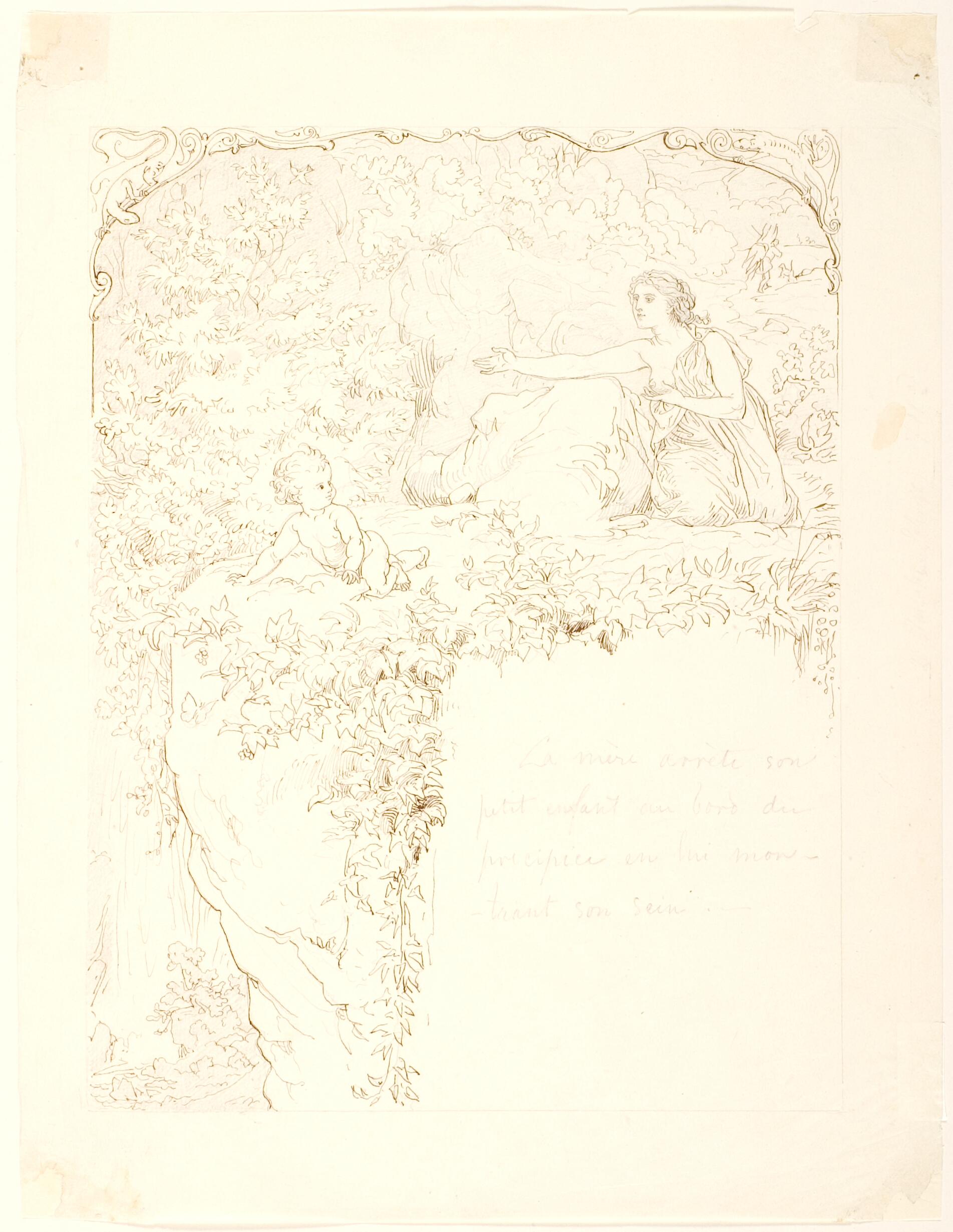 Moderen, der lokker barnet til sig ved at vise det sit bryst