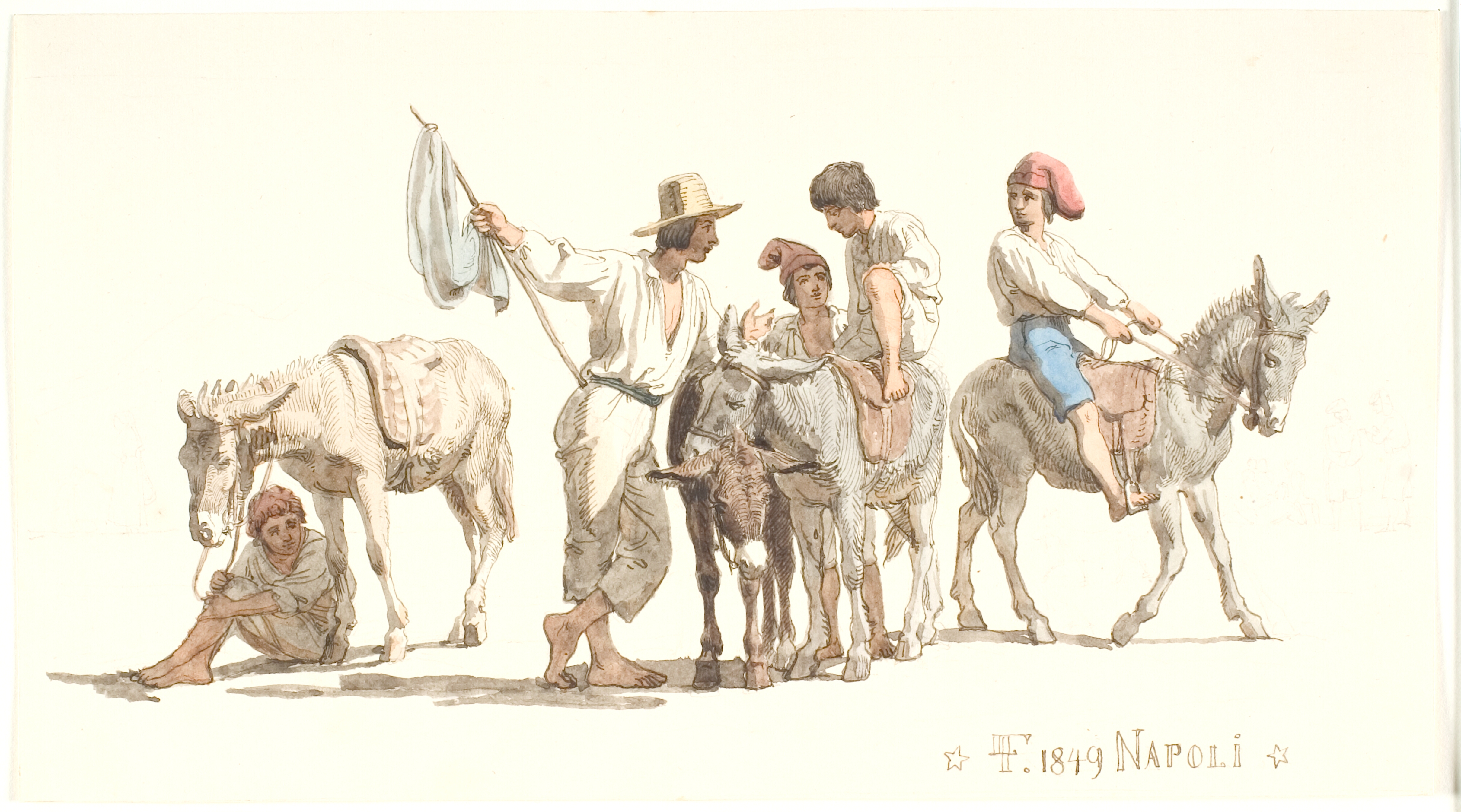 Italienere rider på æsler
