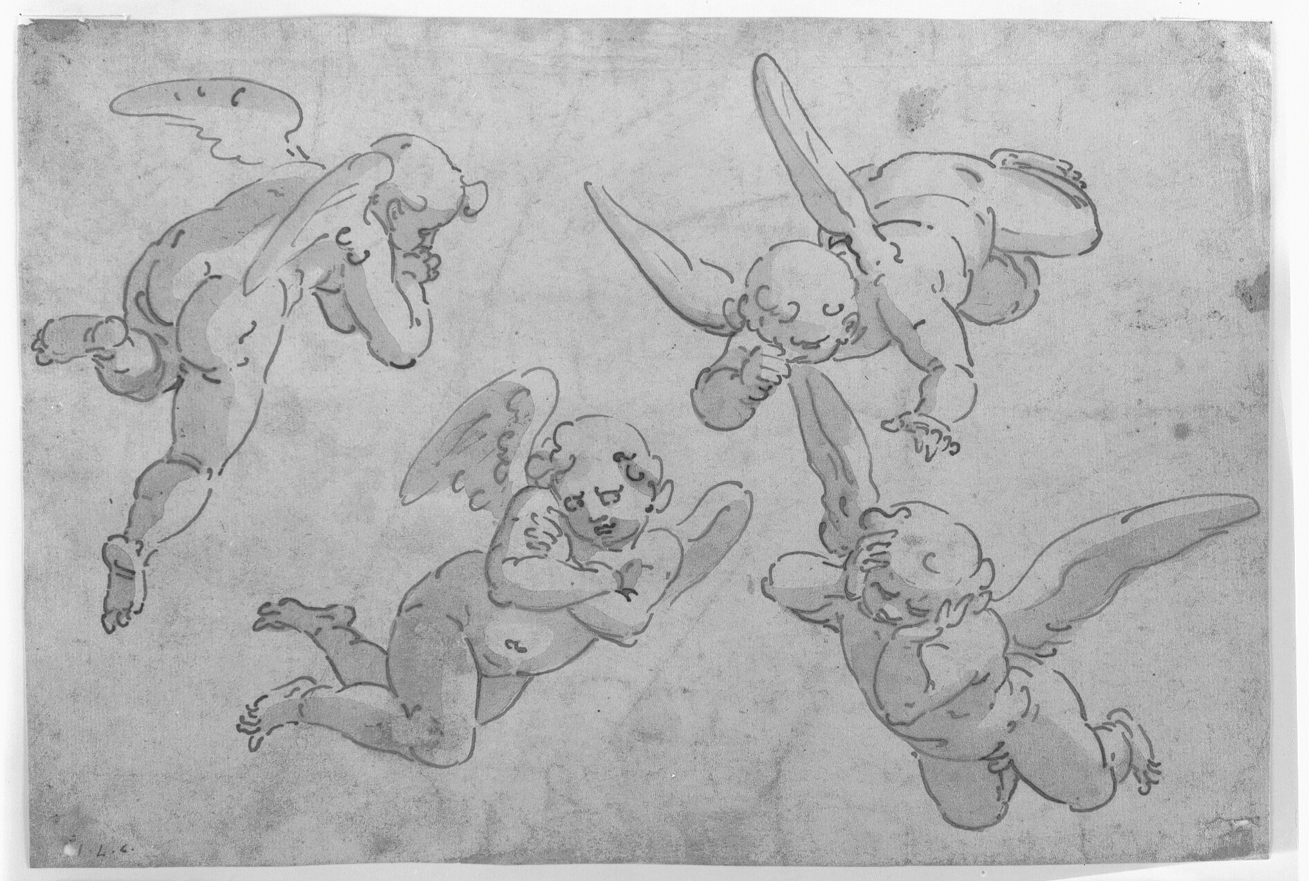 Fire sørgende engle