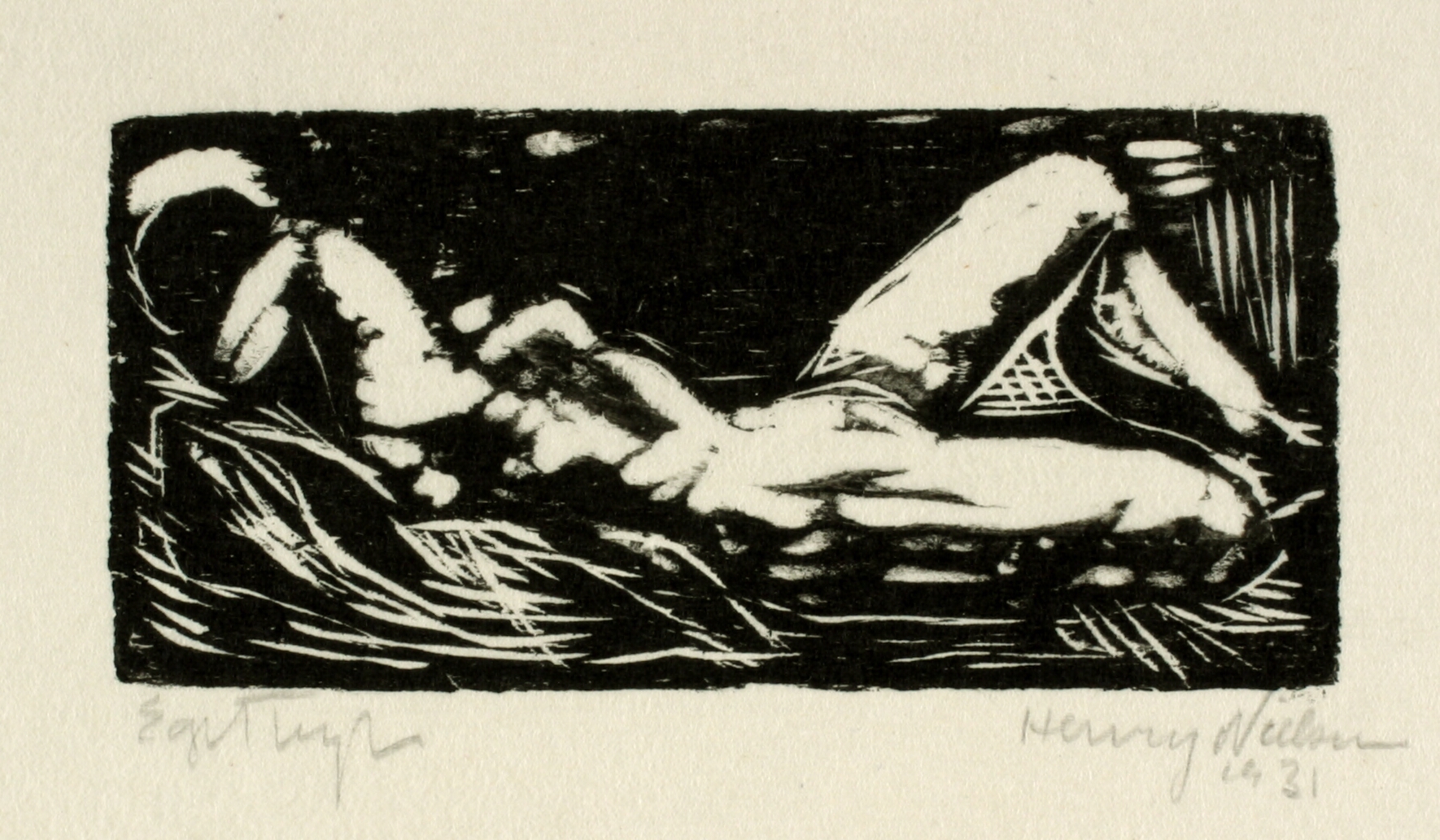 Liggende kvindelig model