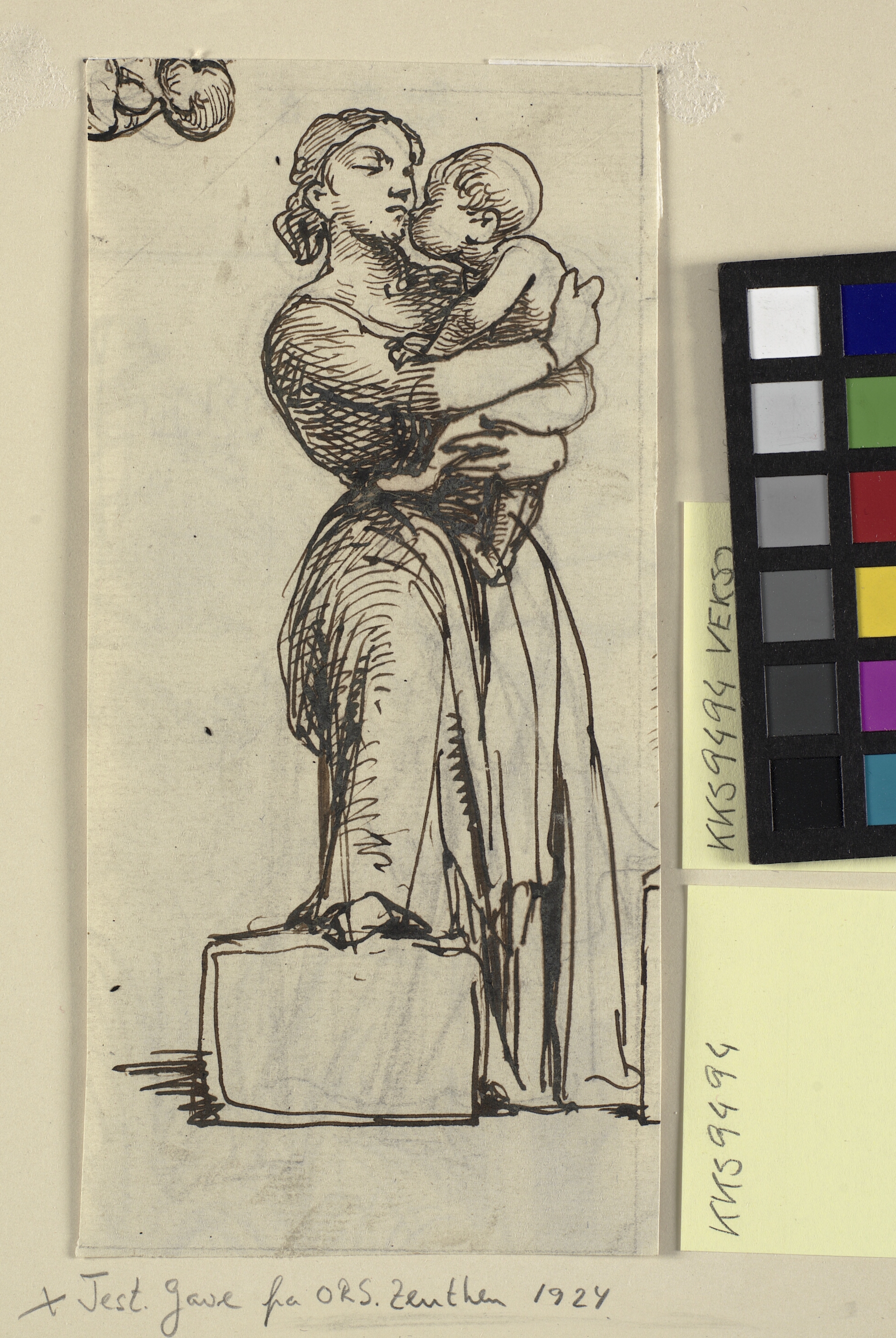 Kvinde med barn på armen