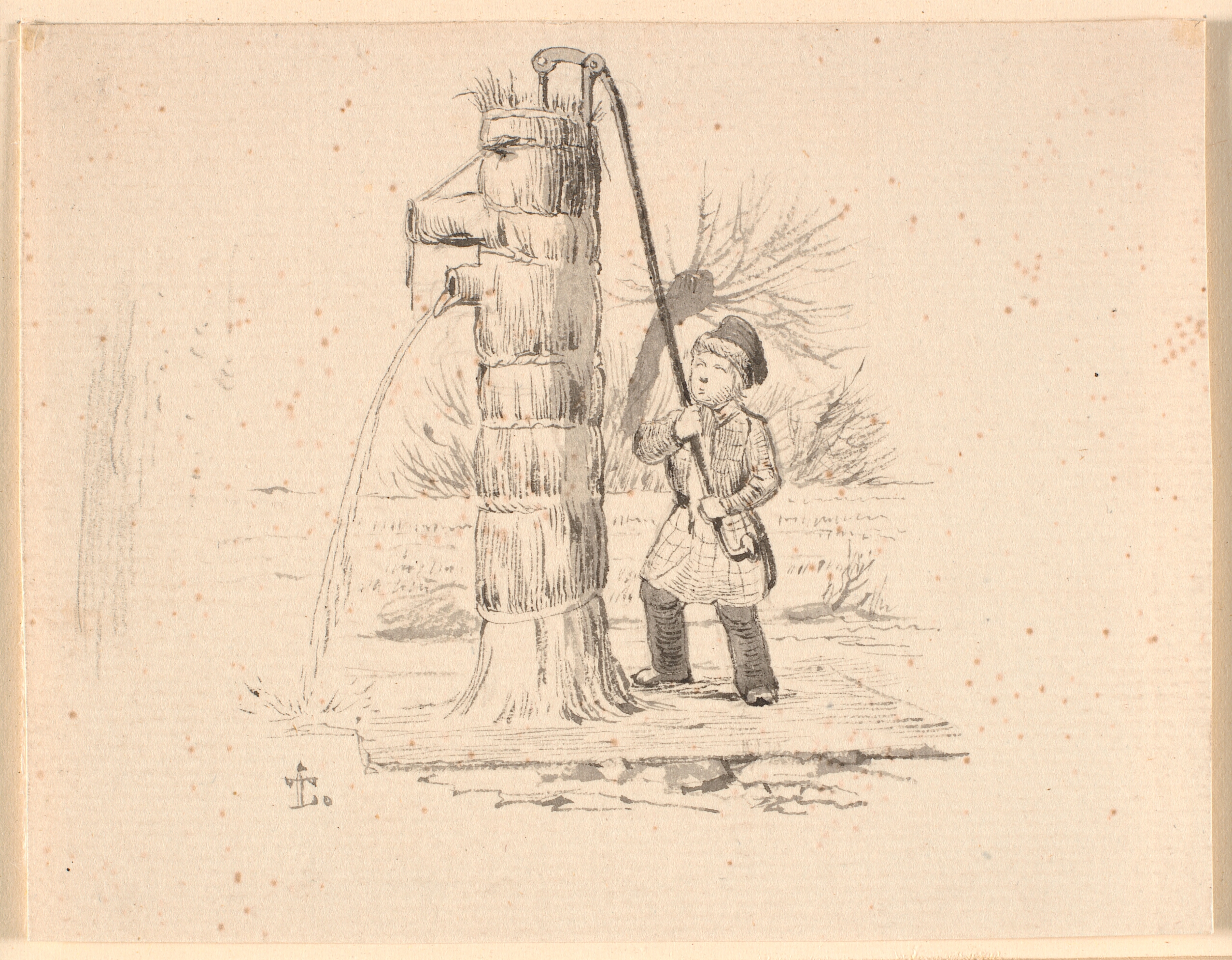 Posten. Illustration til Kaalunds "Fabler for Børn". Se kommentar fra arkkatalog.