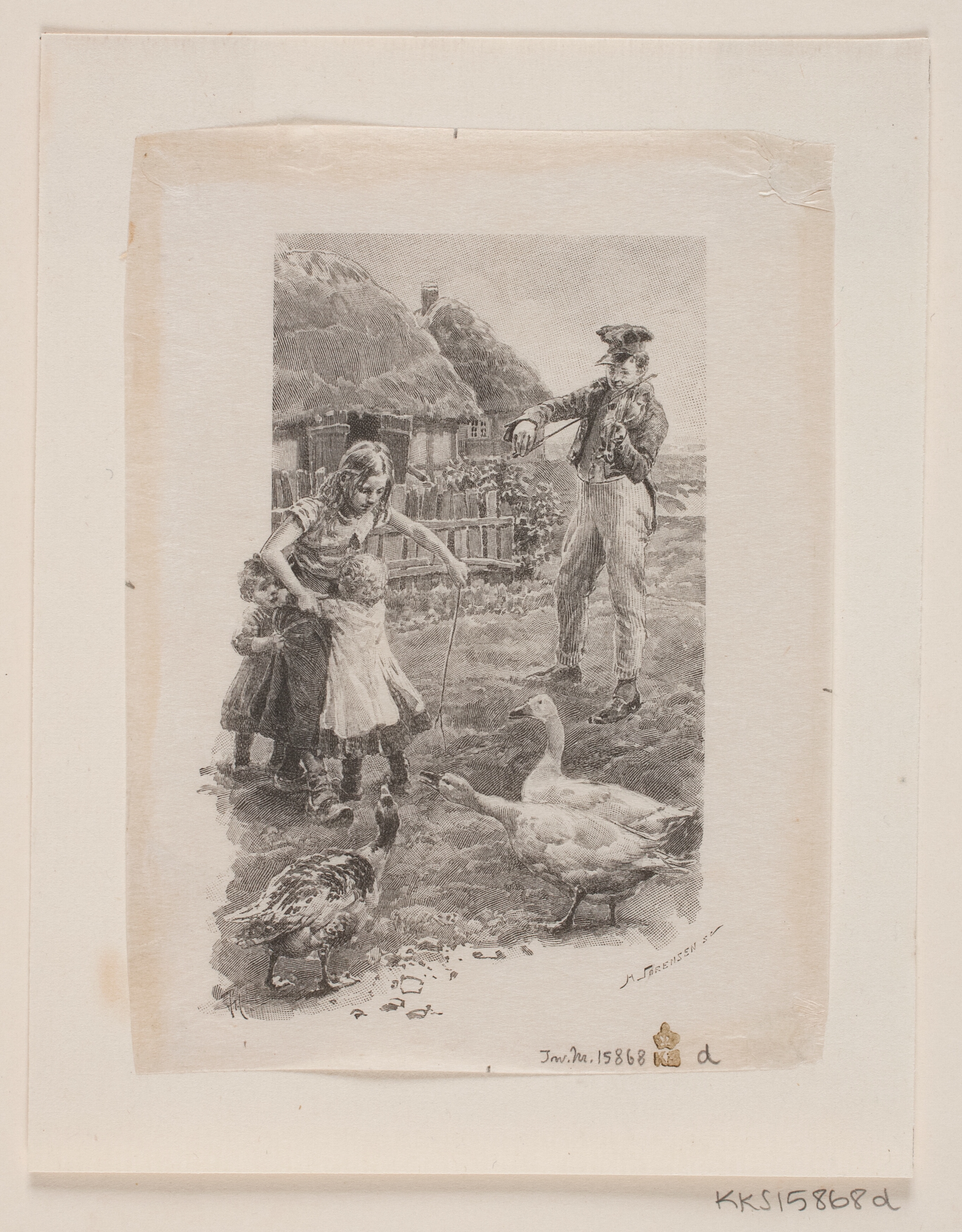 Prøvetryk til illustration til P. M. Møller: "En dansk students eventyr"