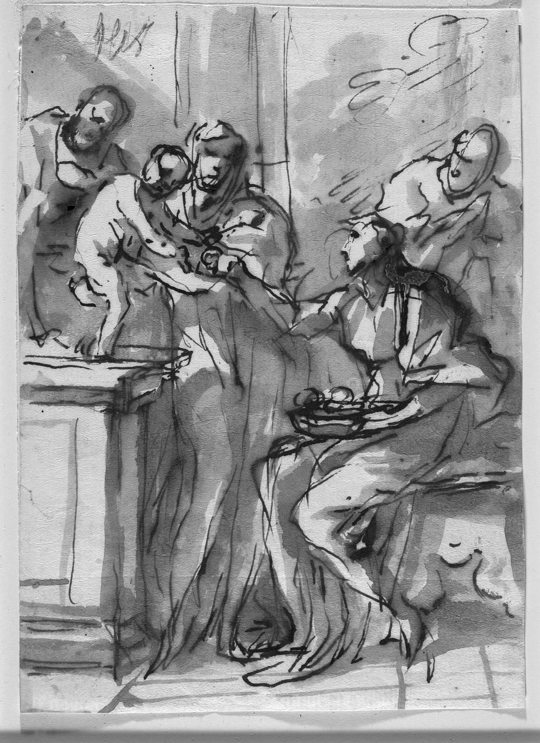 Den hellige familie med Sankt Anna og Joachim (?)