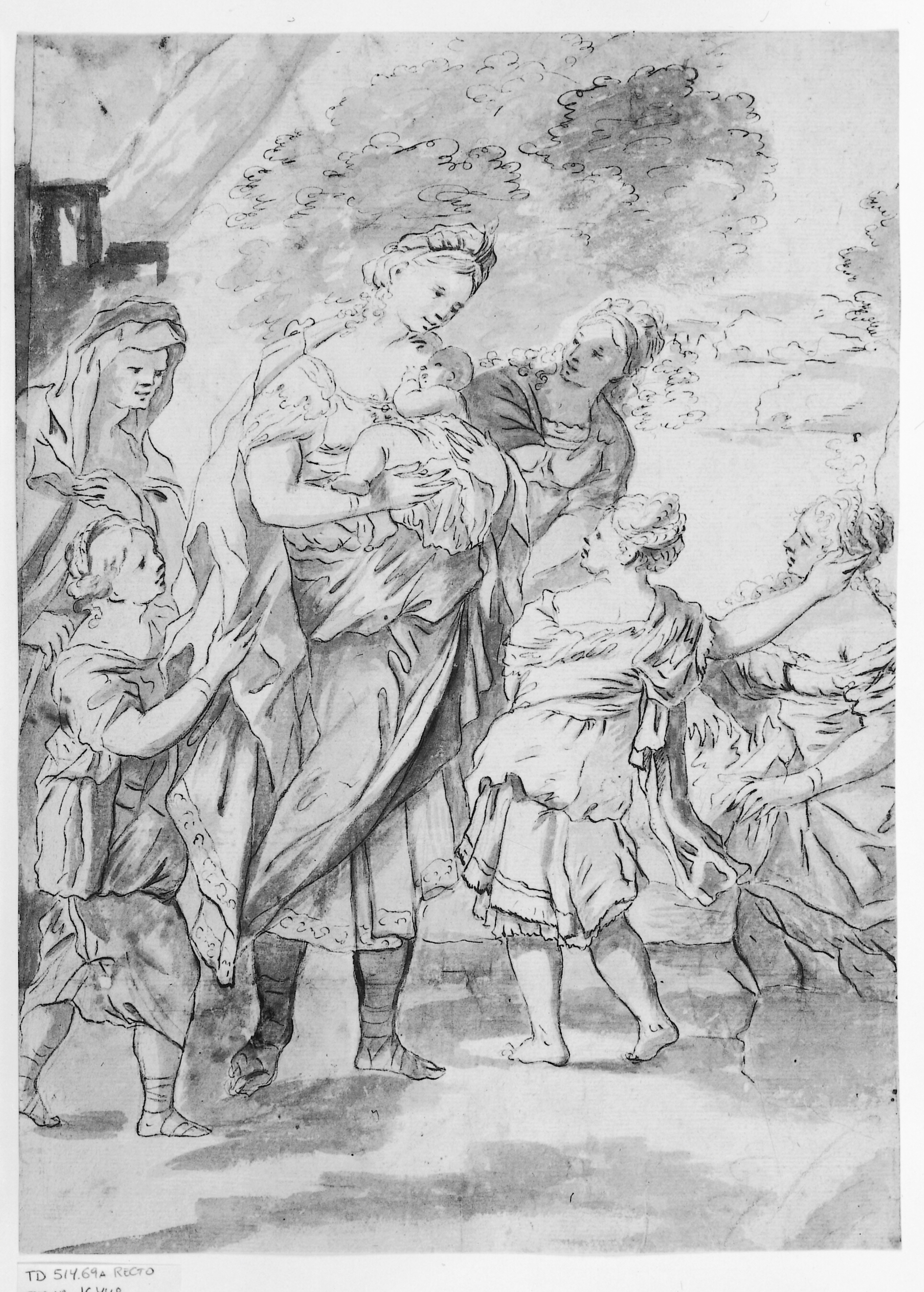 Faraos datter og hendes tjenerinder finder Moses