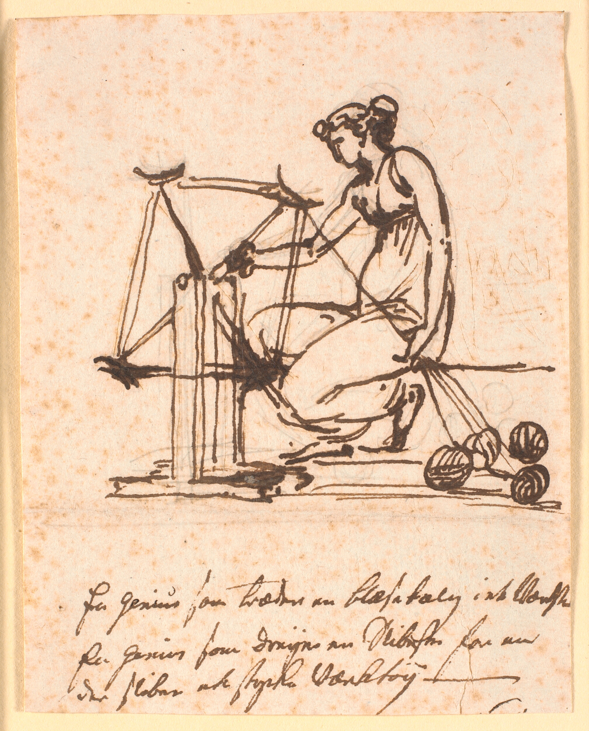 En kvinde, der tvinder garn på en vinde