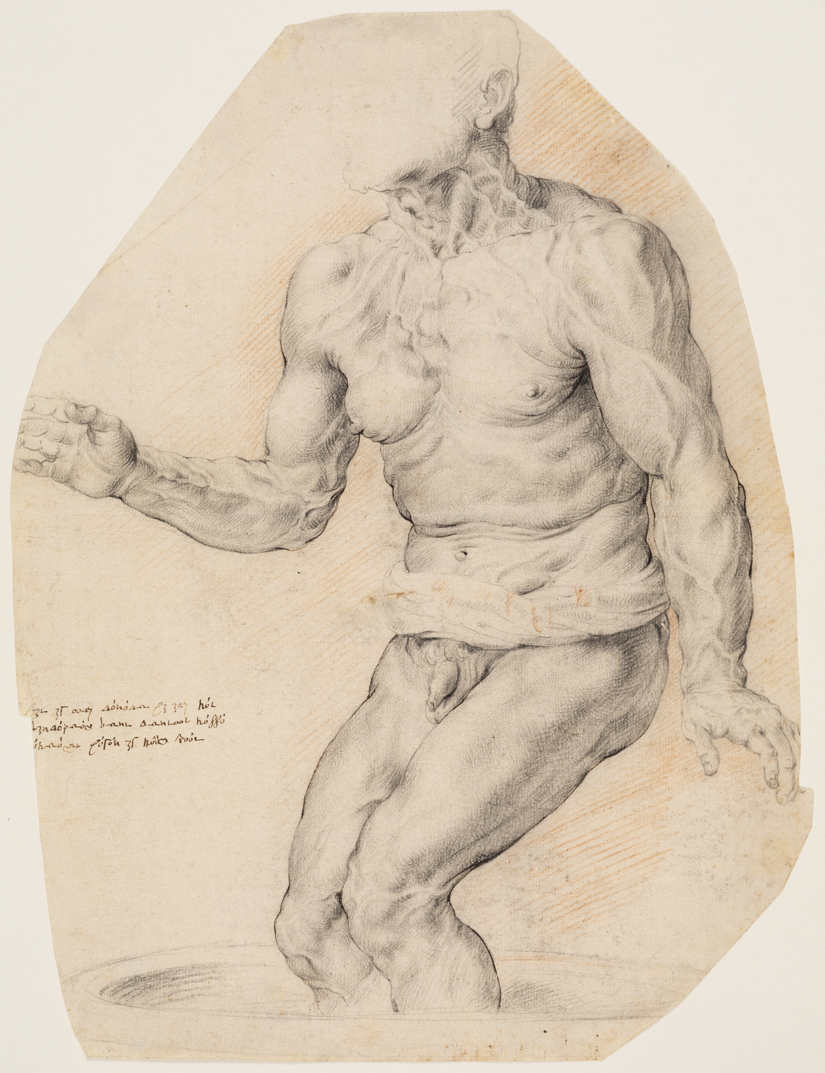 Den antikke skulptur 'Døende Seneca (En fisker)' let venstrevendt