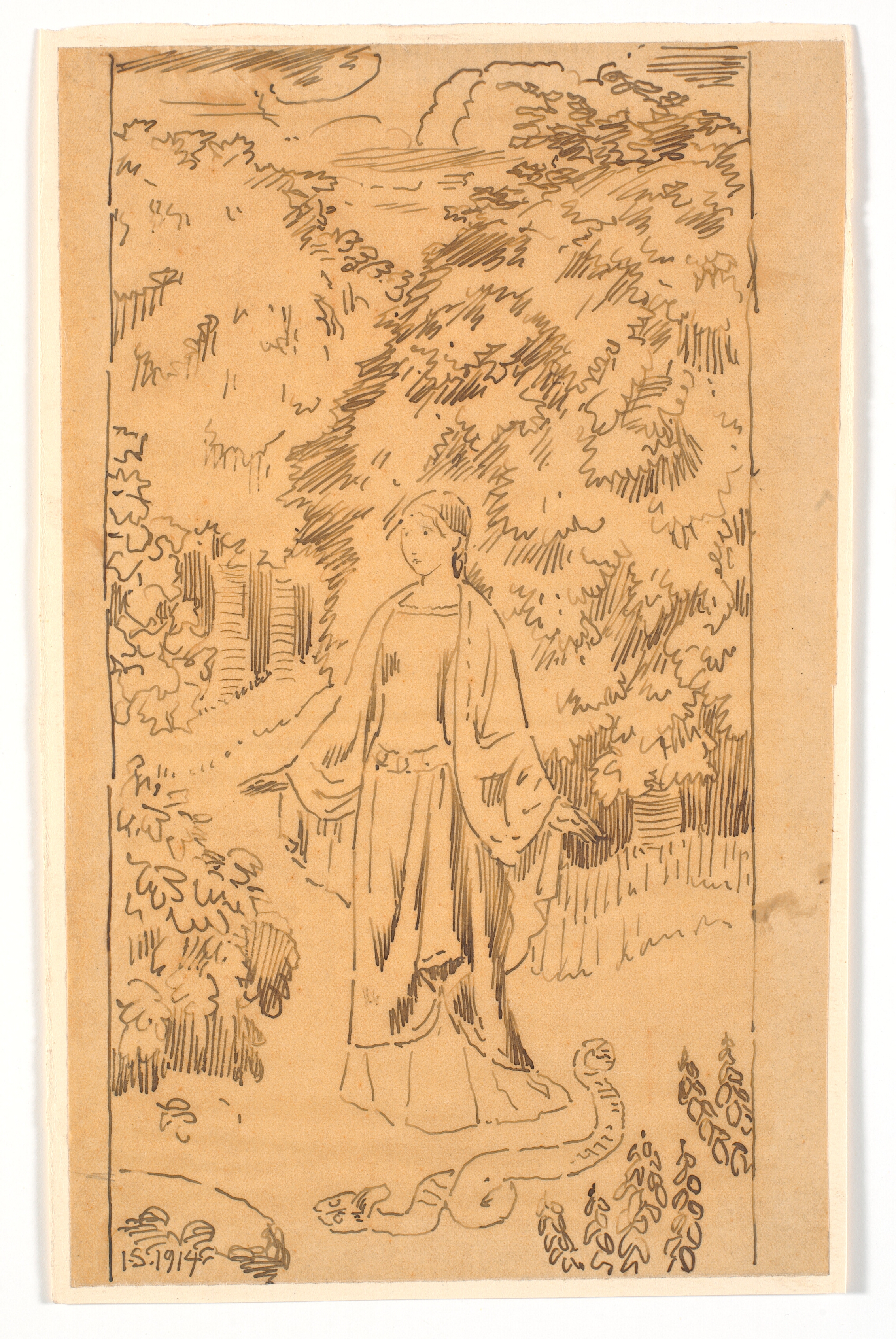 Kalke med folkevisemotiv (Jomfruen i ormeham)