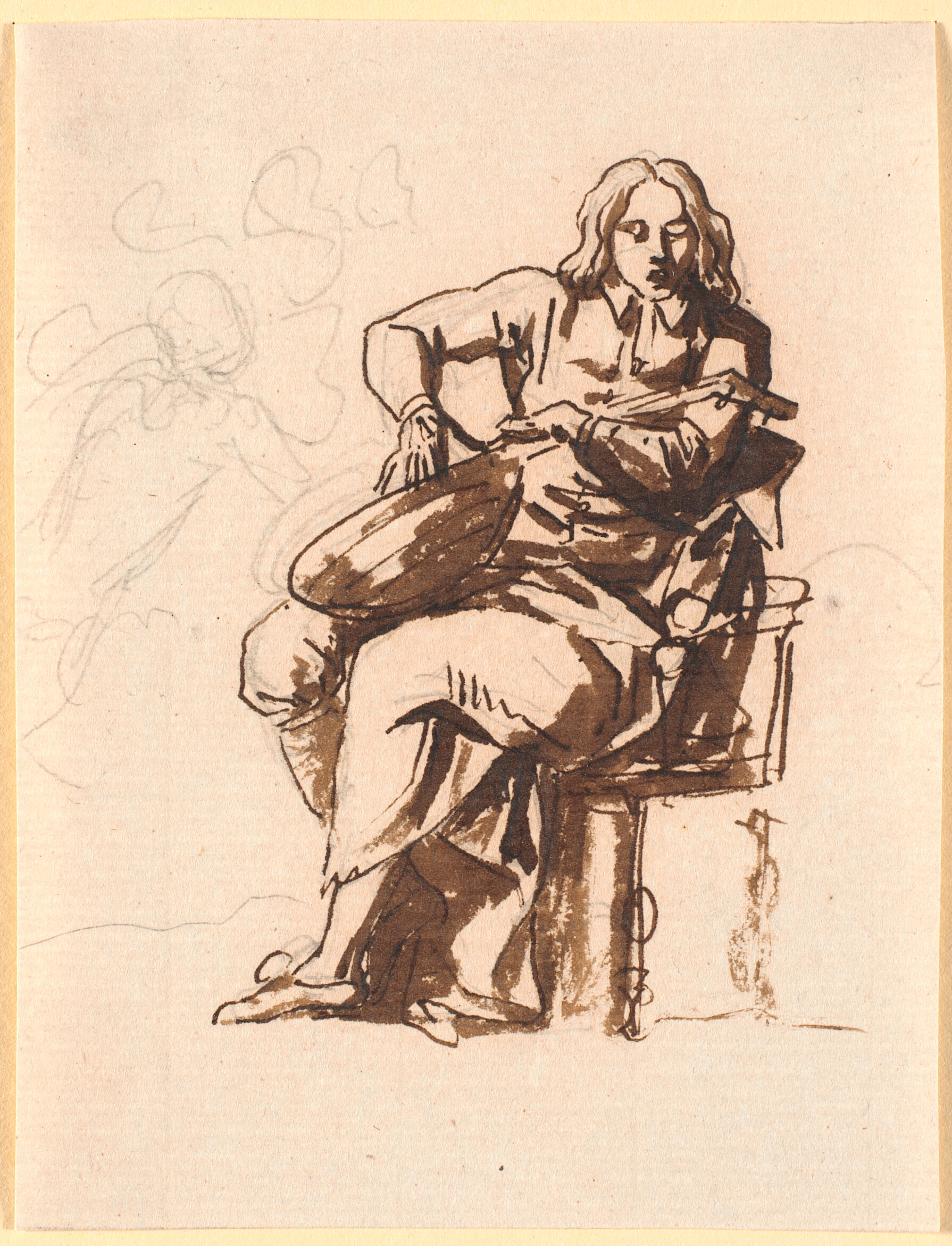 En digter, der griber i luttens strenge.