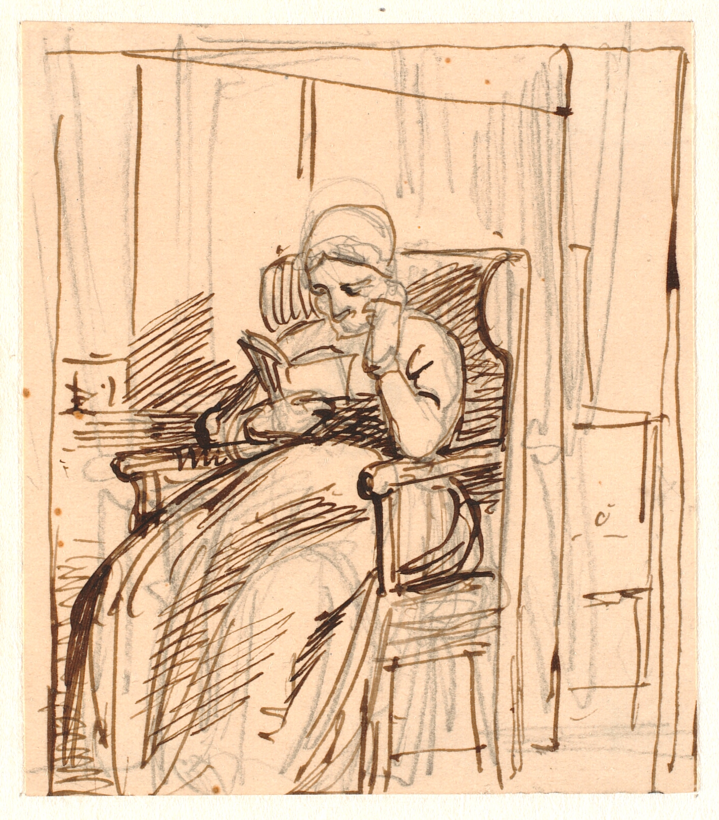 Læsende gammel dame