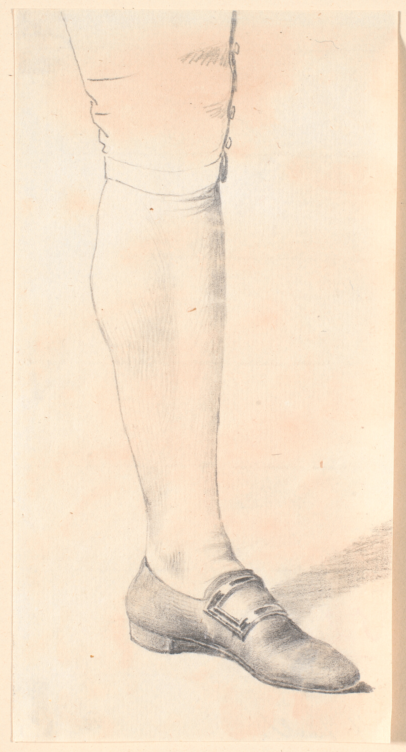 Studie af en stående mands venstre ben