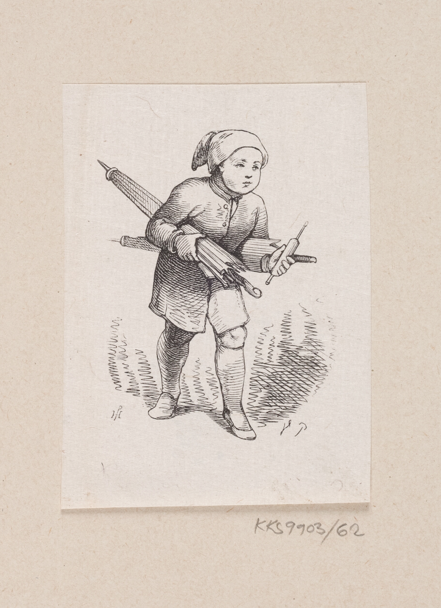 Illustration til "Ole Lukøie" i H.C. Andersen, "Eventyr og Historier", Bind 1