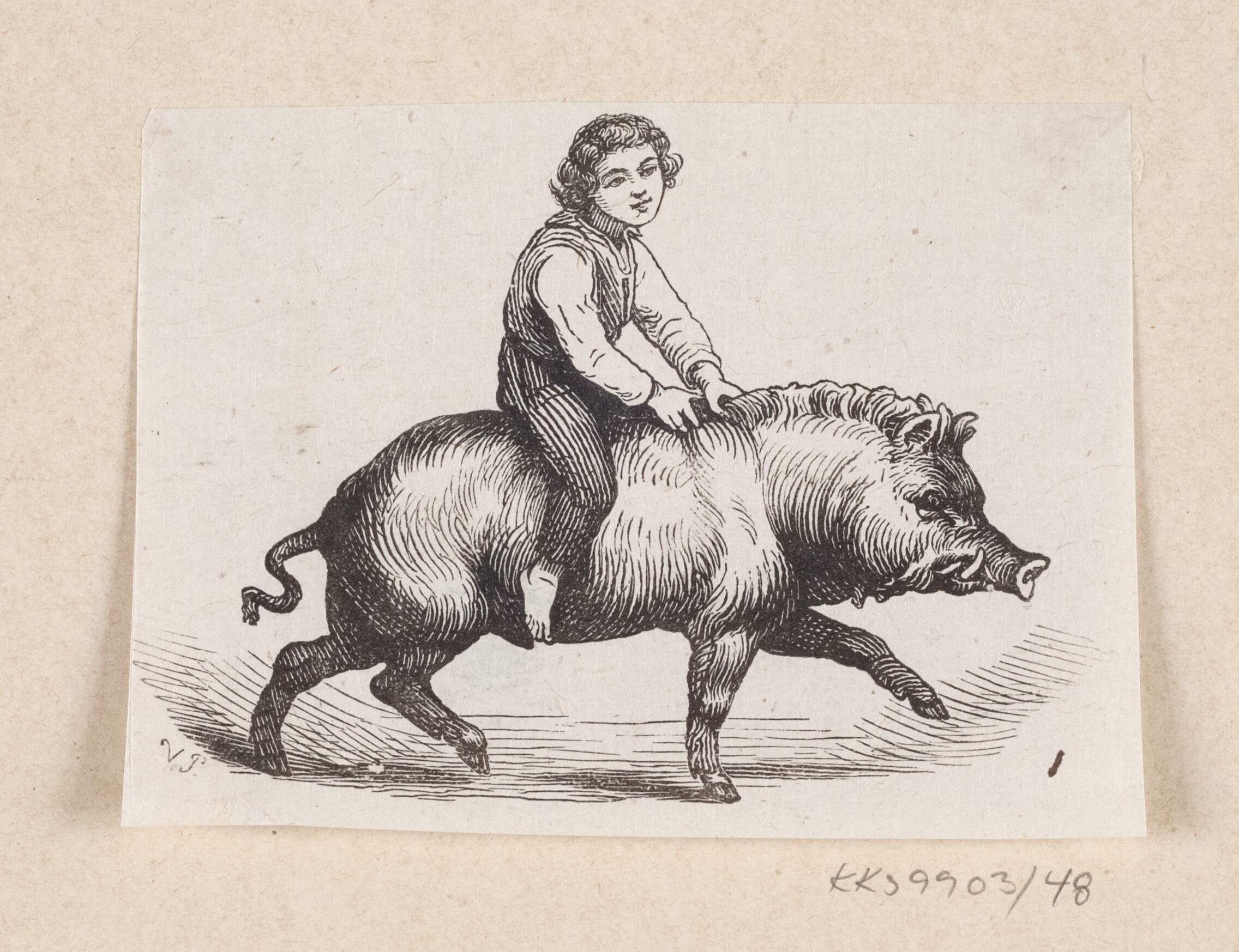 Illustration til "Metalsvinet" i H.C. Andersen, "Eventyr og Historier", Bind 1