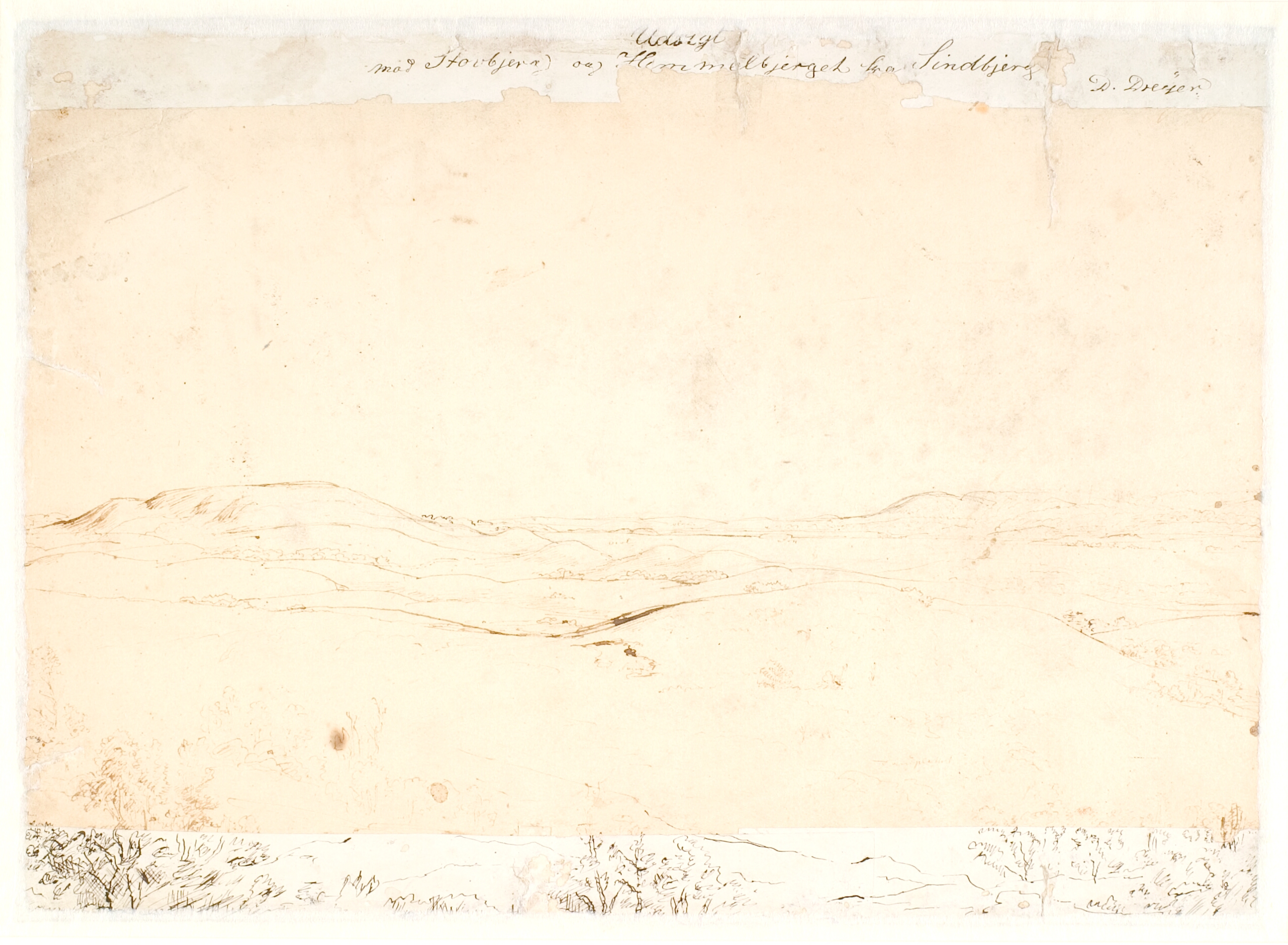 Udsigt mod Stovbjerg og Himmelbjerget fra Sindbjerg