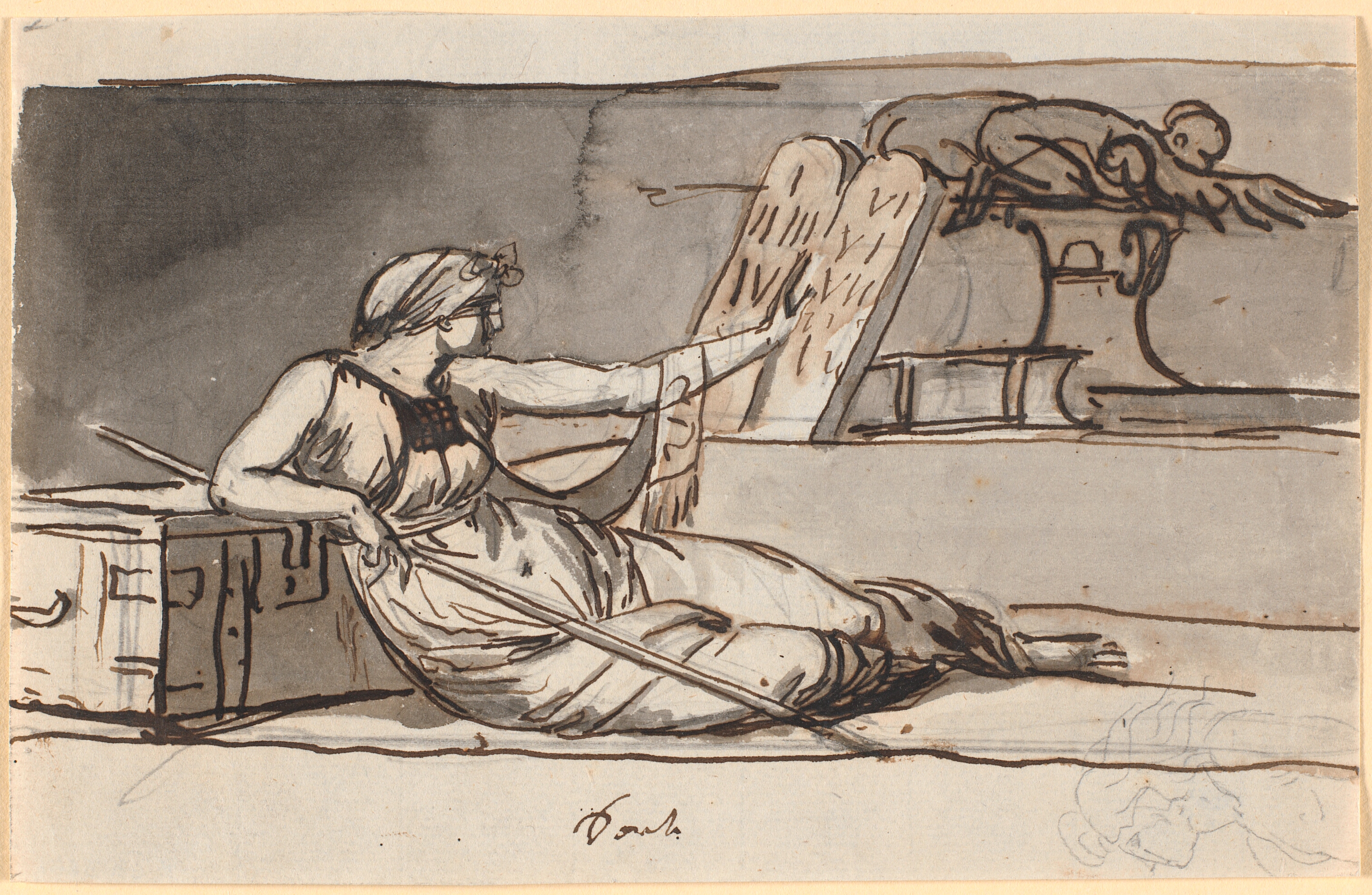 Liggende kvindefigur symboliserende den jødiske religion