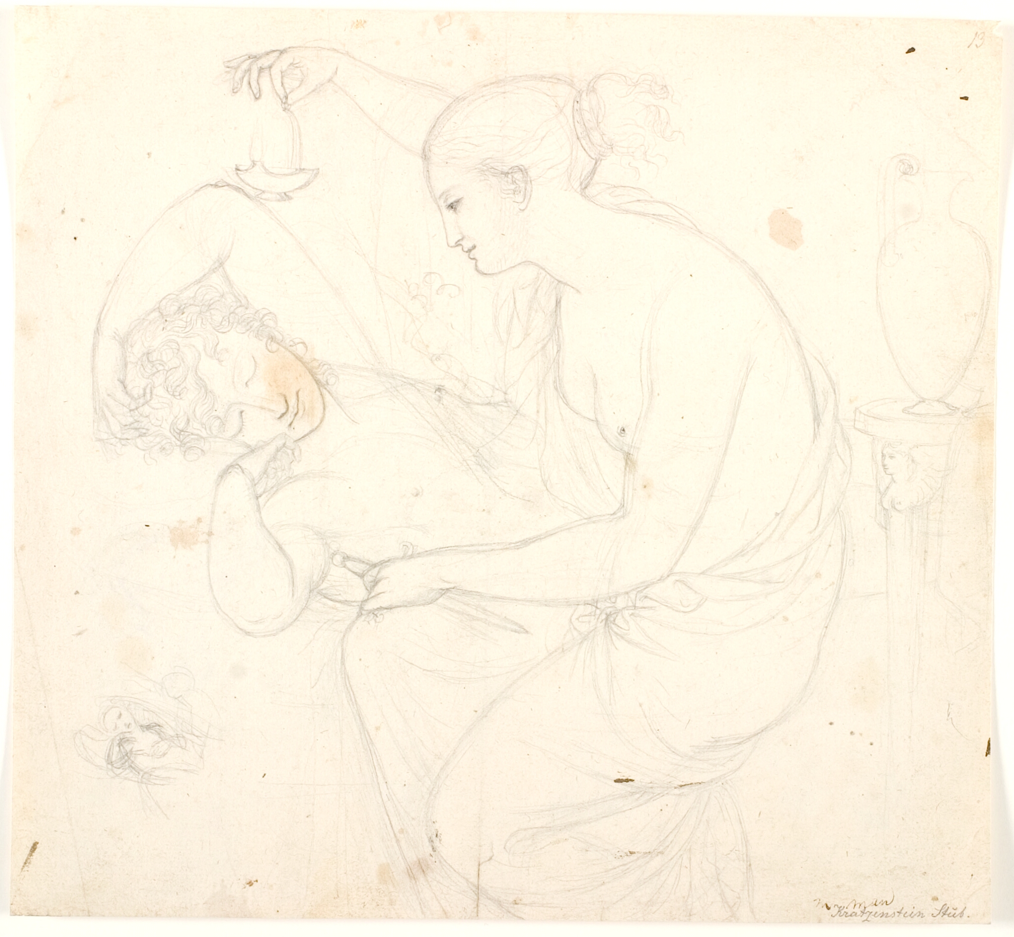 Psyche betragter den sovende Amor