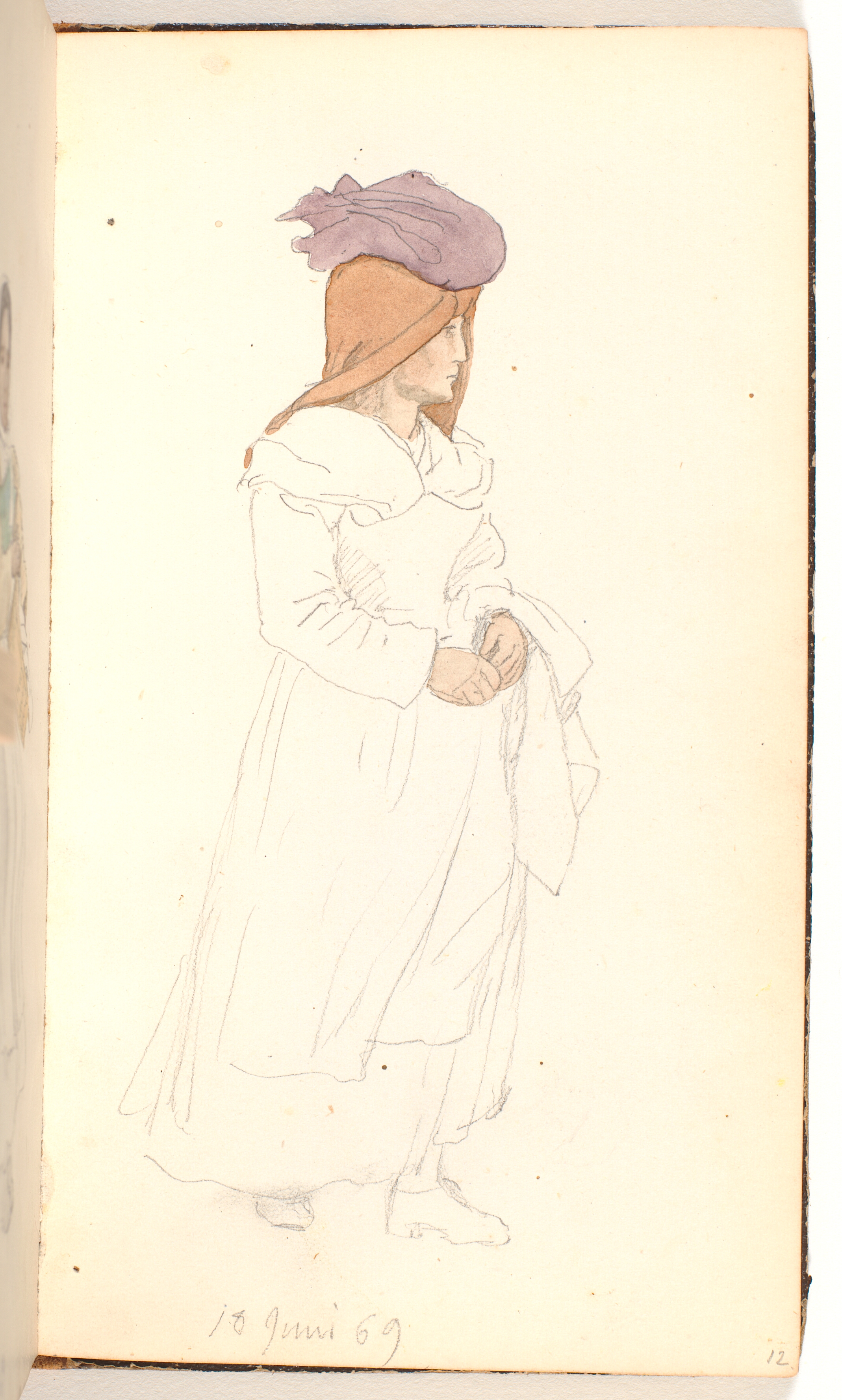 Italiensk kvinde med et tørklæde om hovedet og en bylt på hovedet