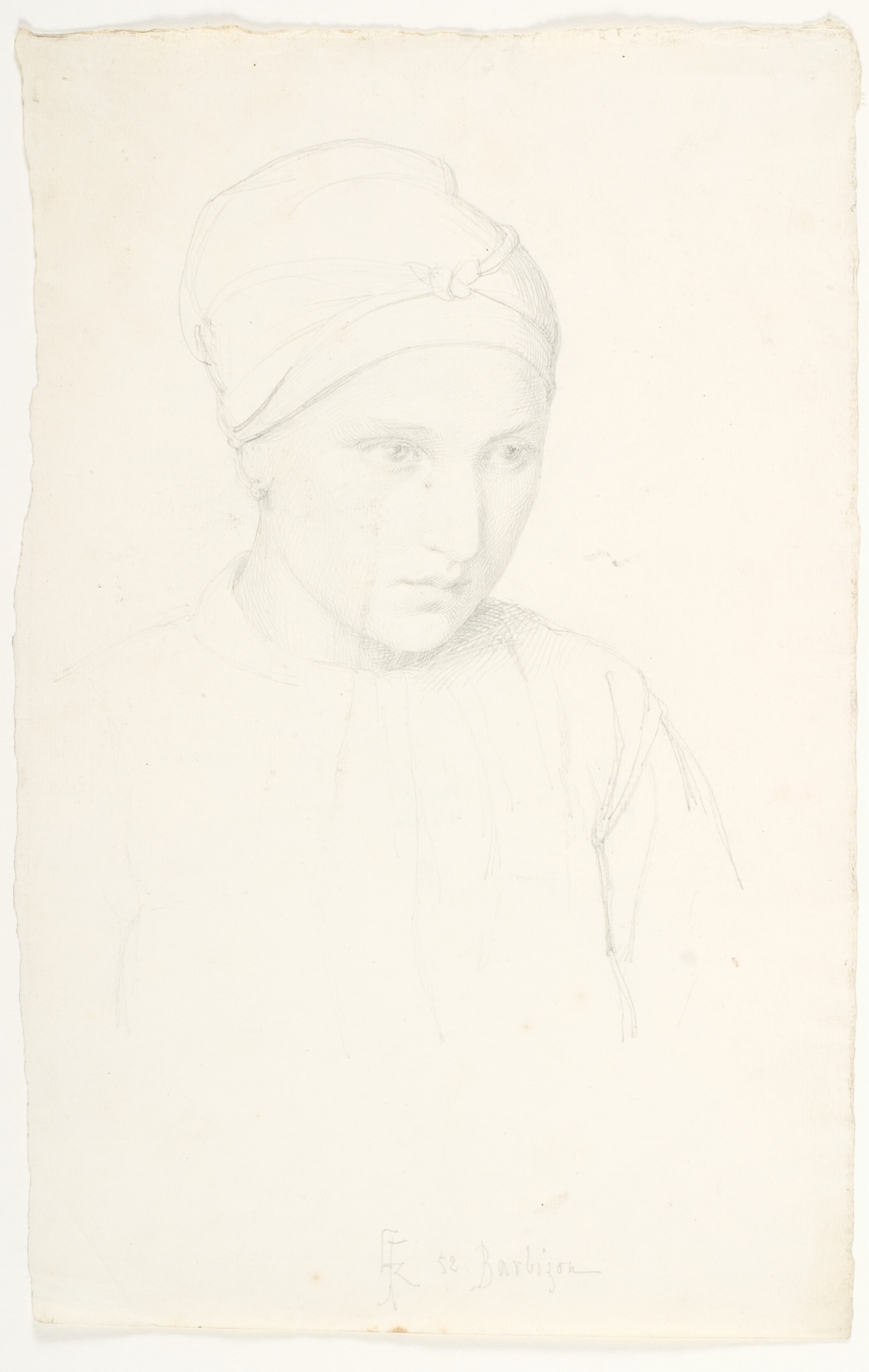 En ung pige fra Barbizon, brystbillede