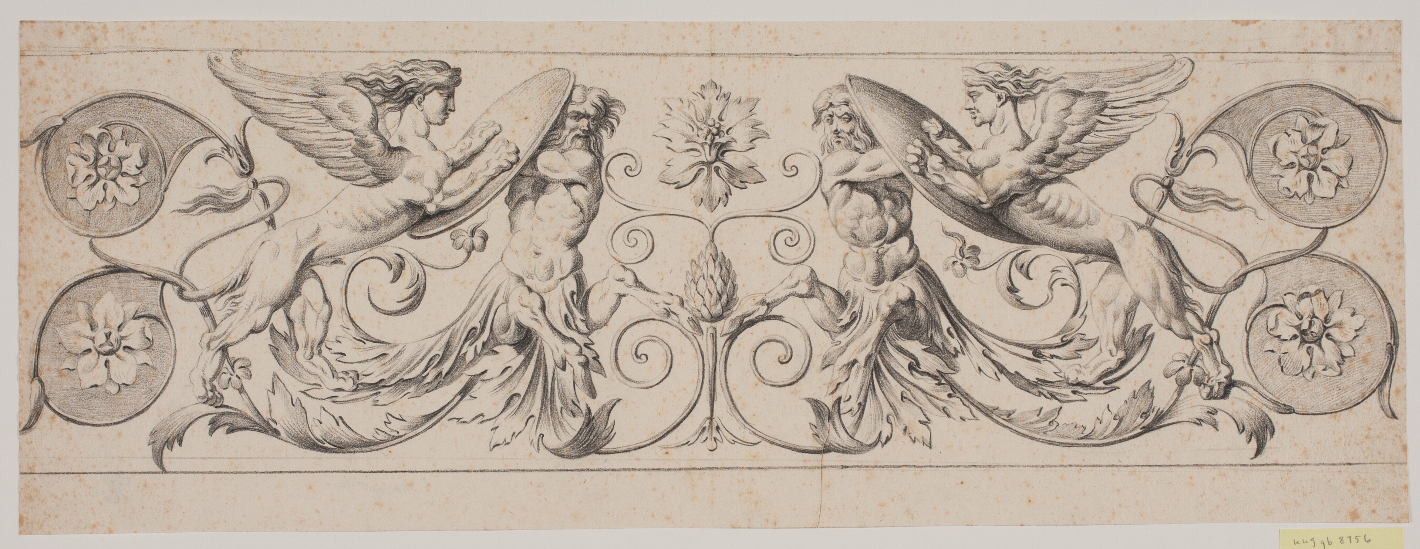 Dekorativ frise med kentaurer og sfinkser