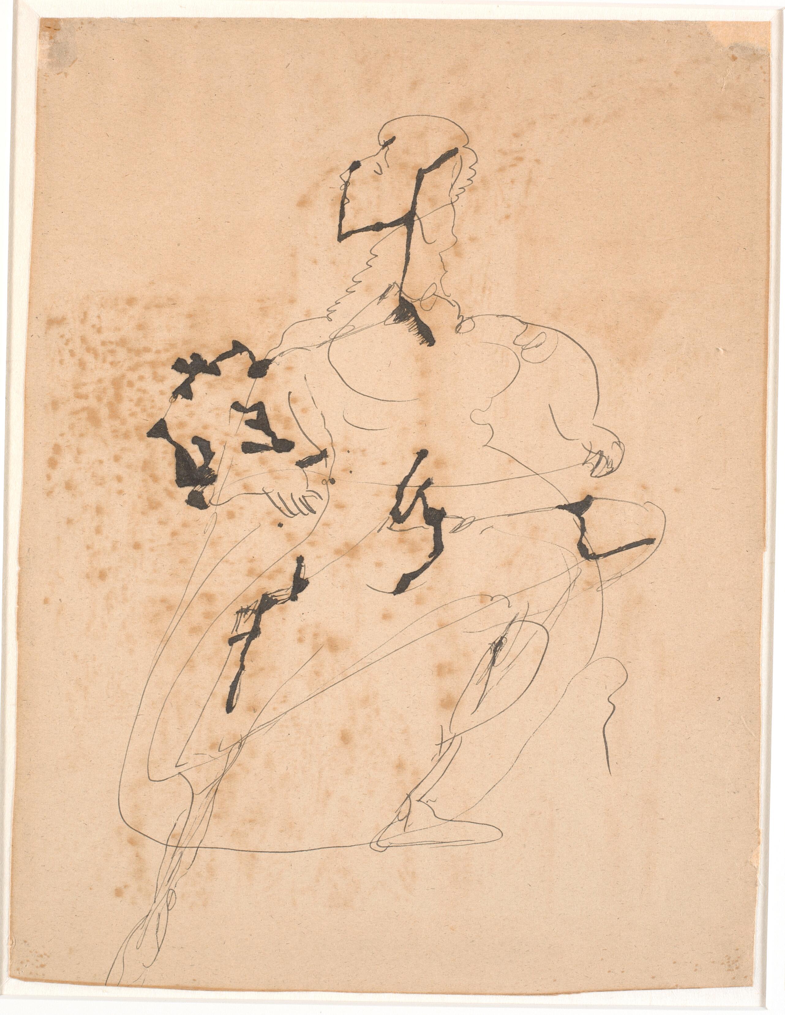 Stående kvindefigur.