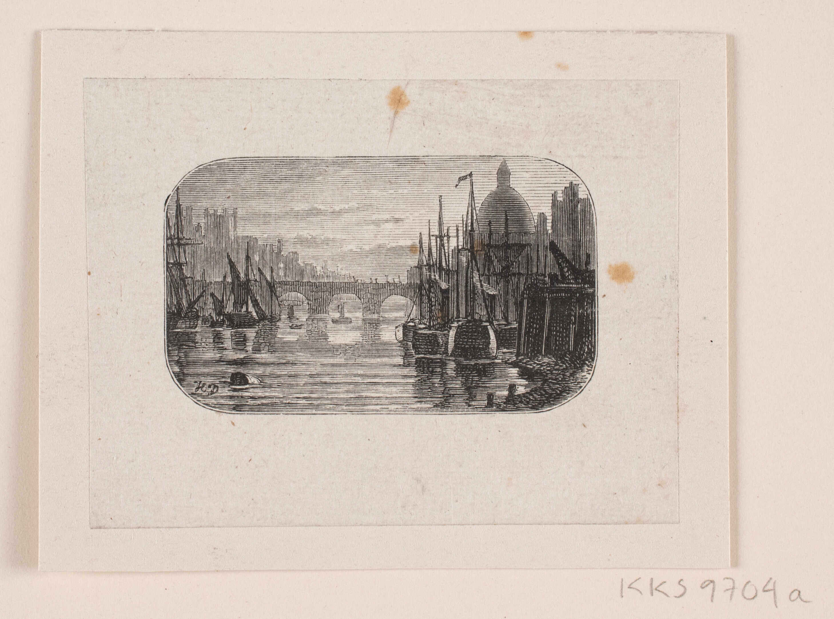 Bro over Themsen. Vignet til H. Drachmann, "Dæmpede Melodier"