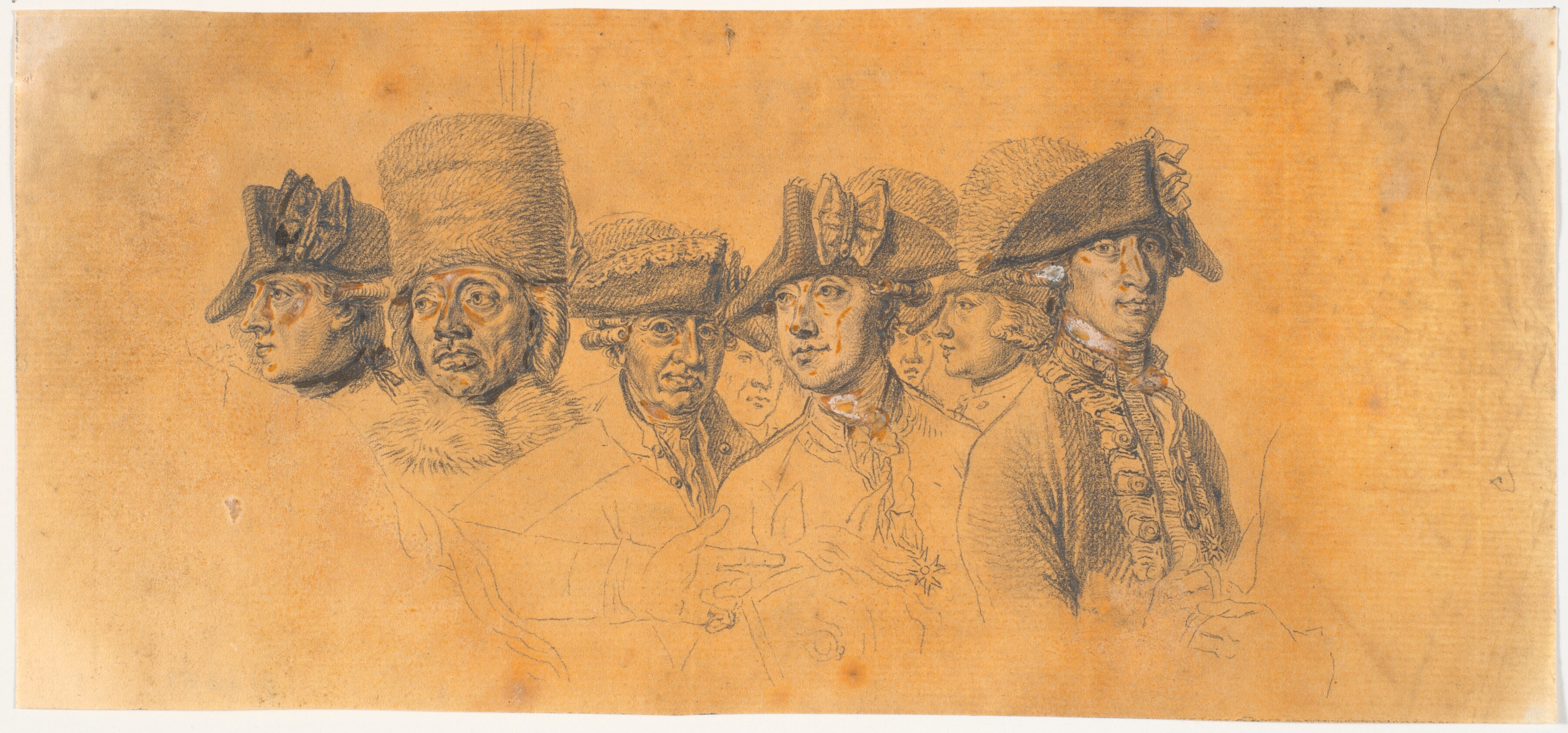 Forarbejde til stikket: Frederik d. Store rider hjem efter en revy ved Potsdam