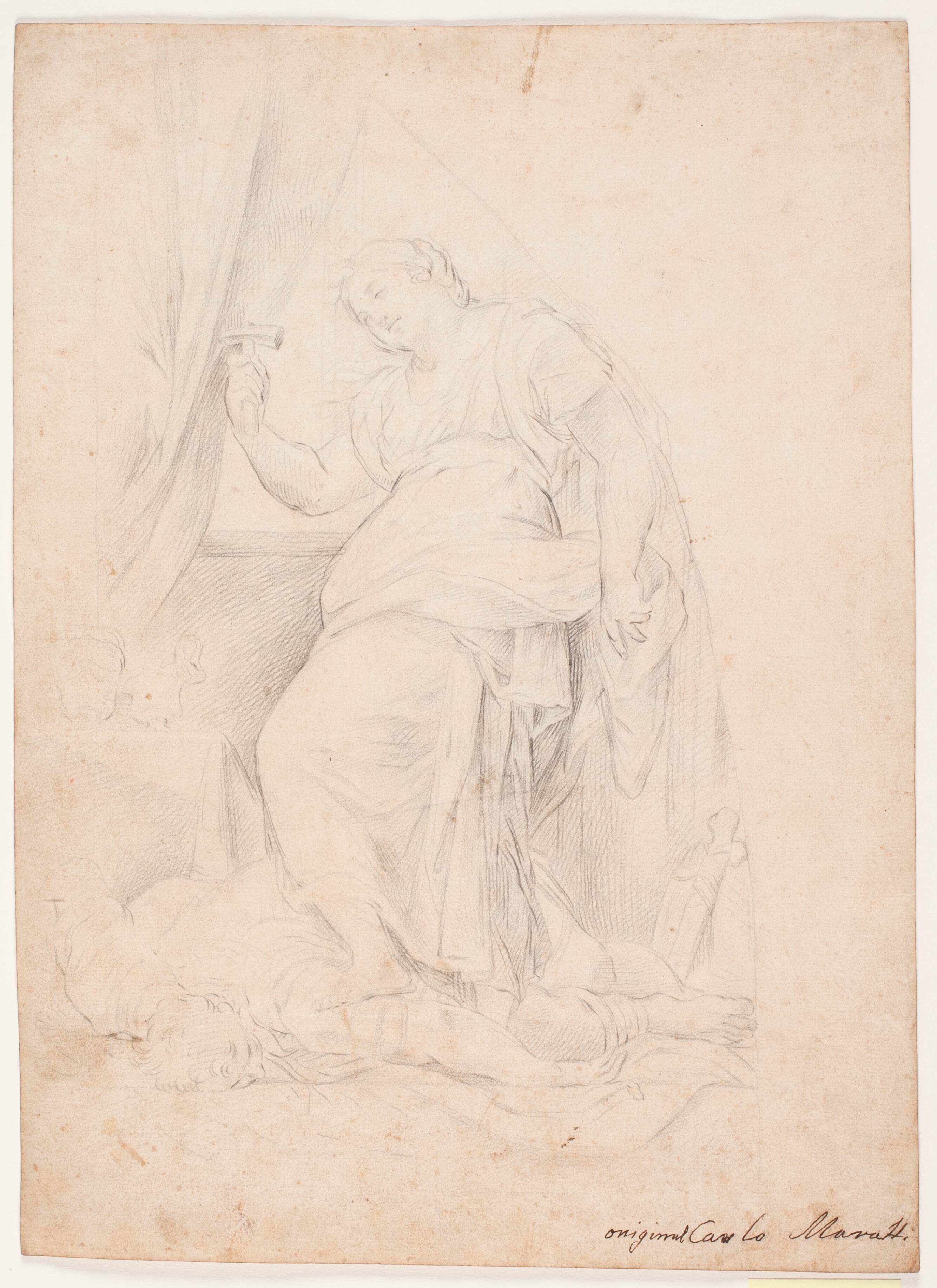 Jael dræber Sisara. Studie efter komposition af Carlo Maratti (Mezzetti, p. 345, nr. 150)