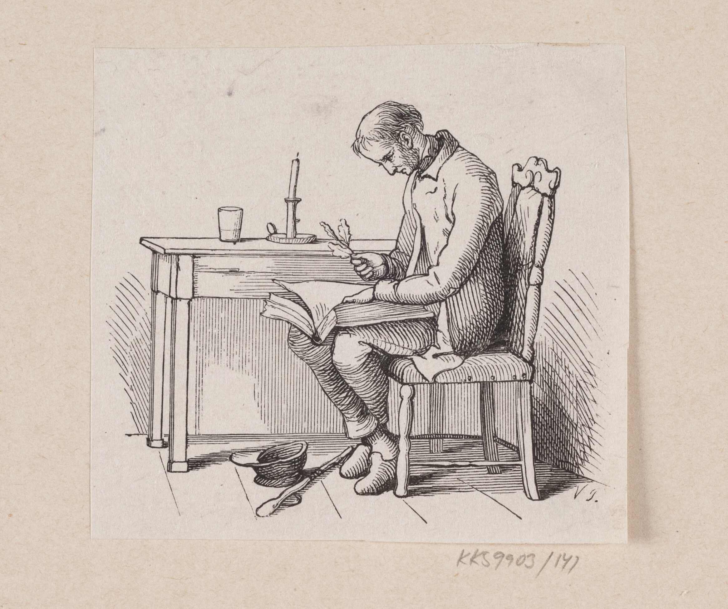 Illustration til "Den stumme Bog" i H.C. Andersen, "Eventyr og Historier", Bind 2