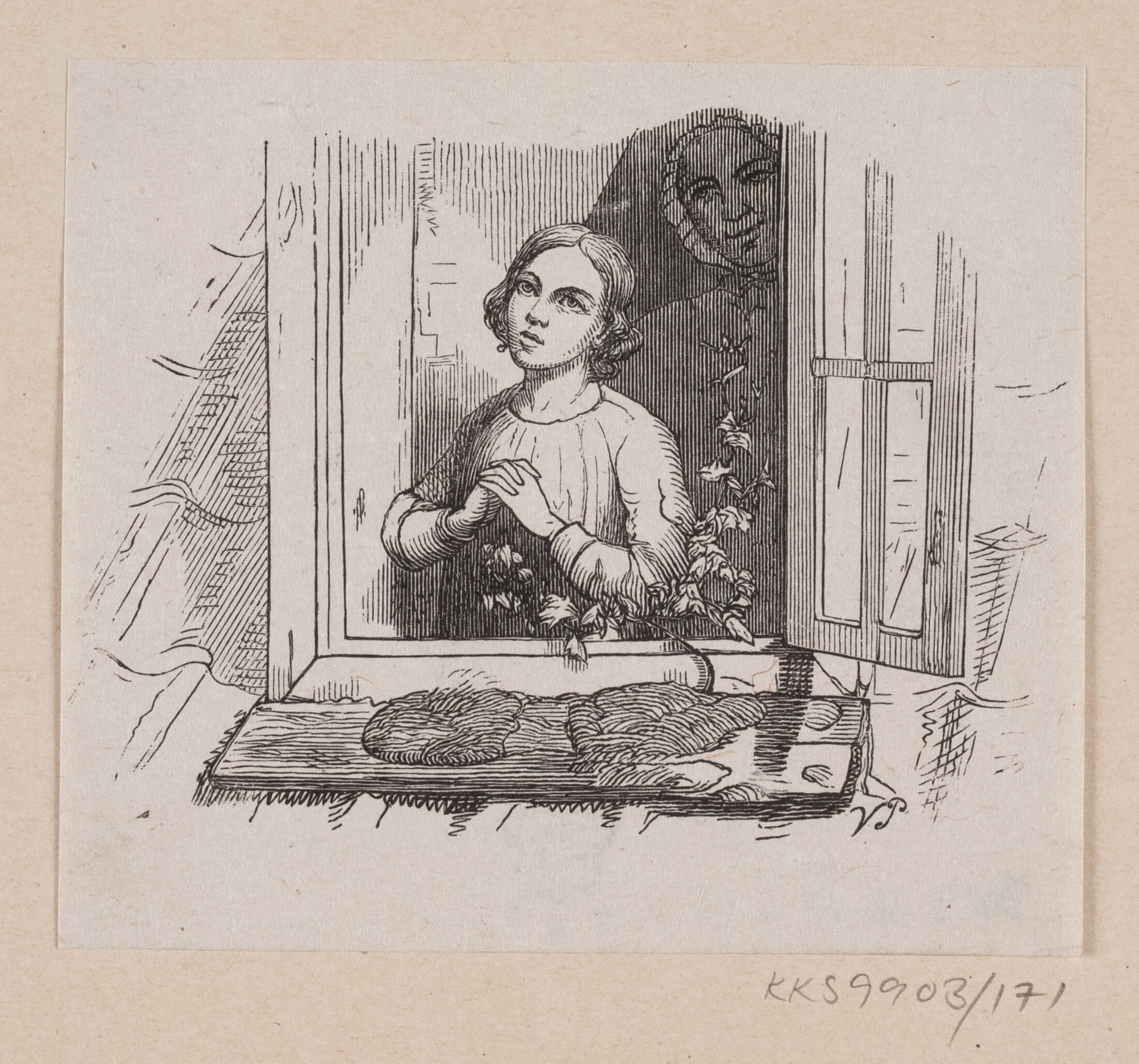 Illustration til "Fem fra en Ærtebælg" i H.C. Andersen, "Eventyr og Historier", Bind 2