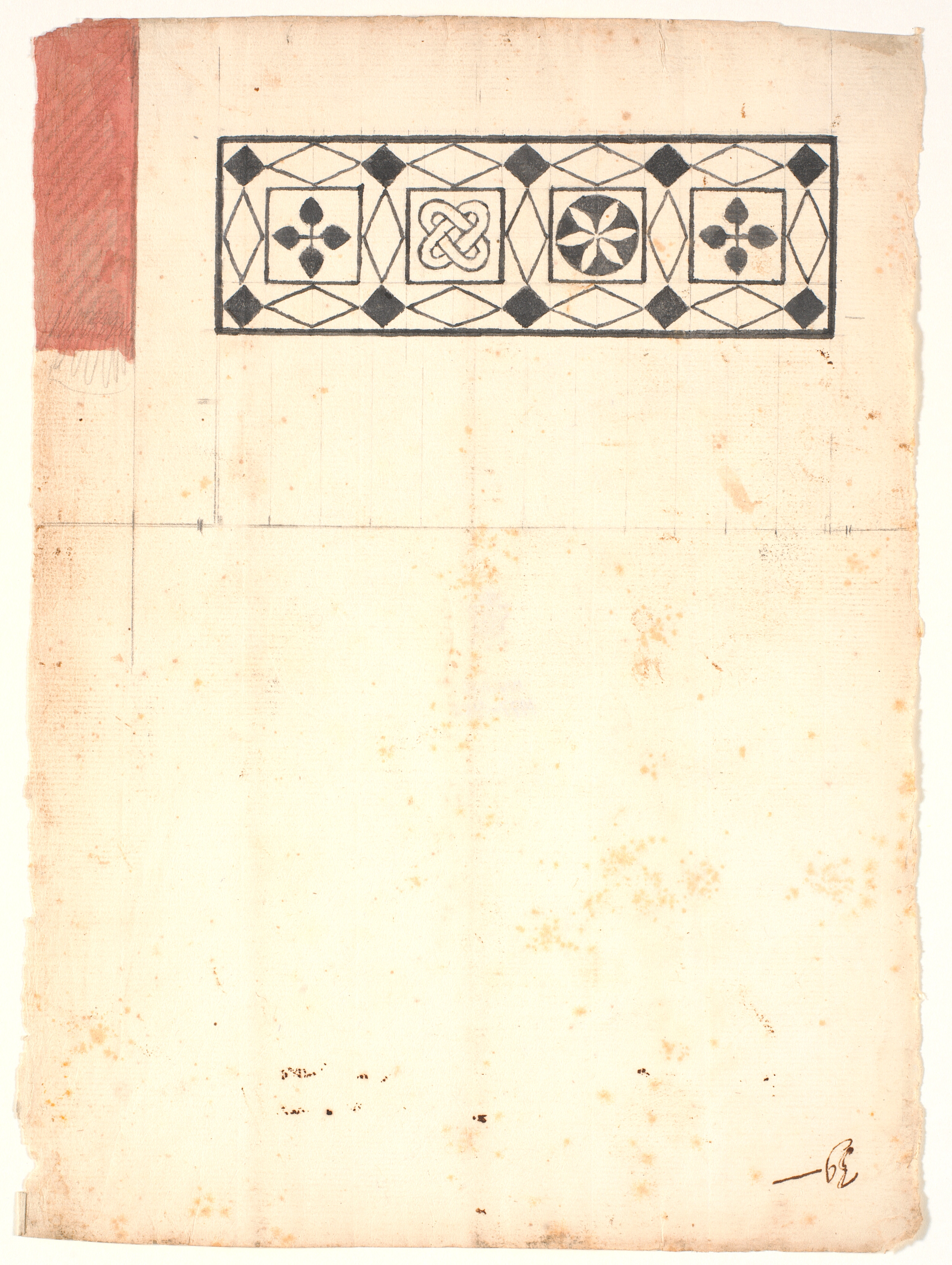 Studie efter pompejansk gulvmønster